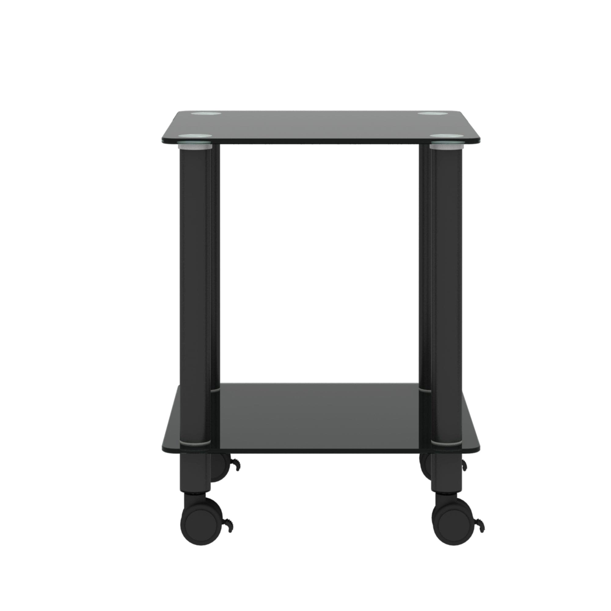 2-Piece Black Side Table , 2-Tier Space End Table ,Modern Night Stand, Sofa table, Side Table with Storage Shelve