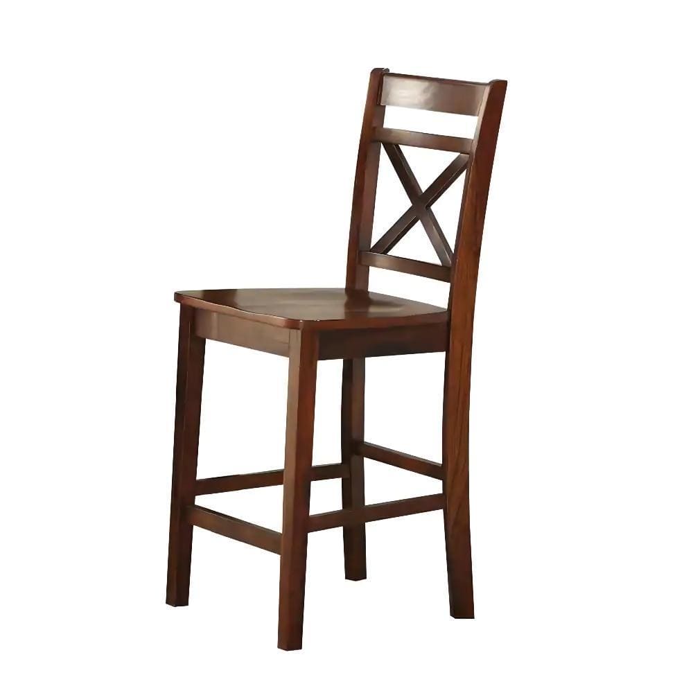 ACME Tartys Counter Height Chair (Set-2) in Cherry 72537