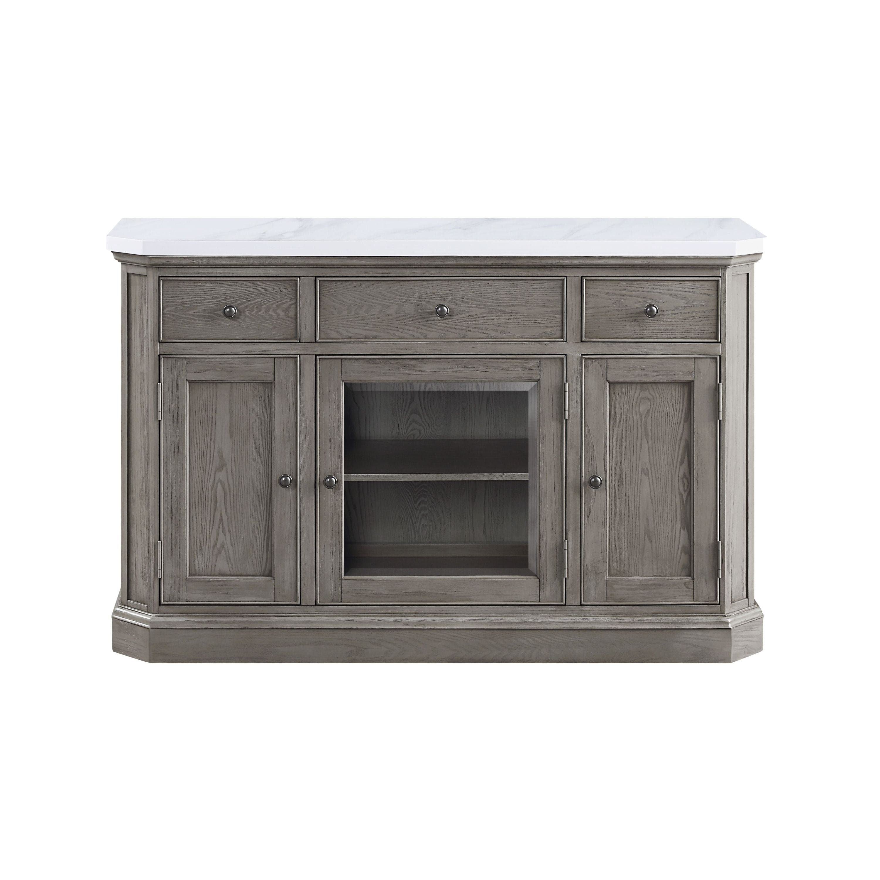 ACME Zumala Server, Marble & Weathered Oak Finish 73263