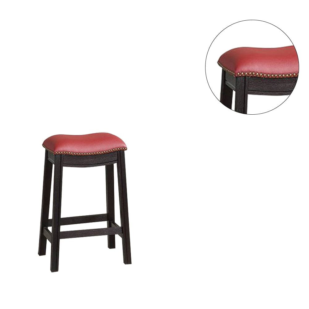 Burgundy PU Upholstery Counter Stool, Set of 2