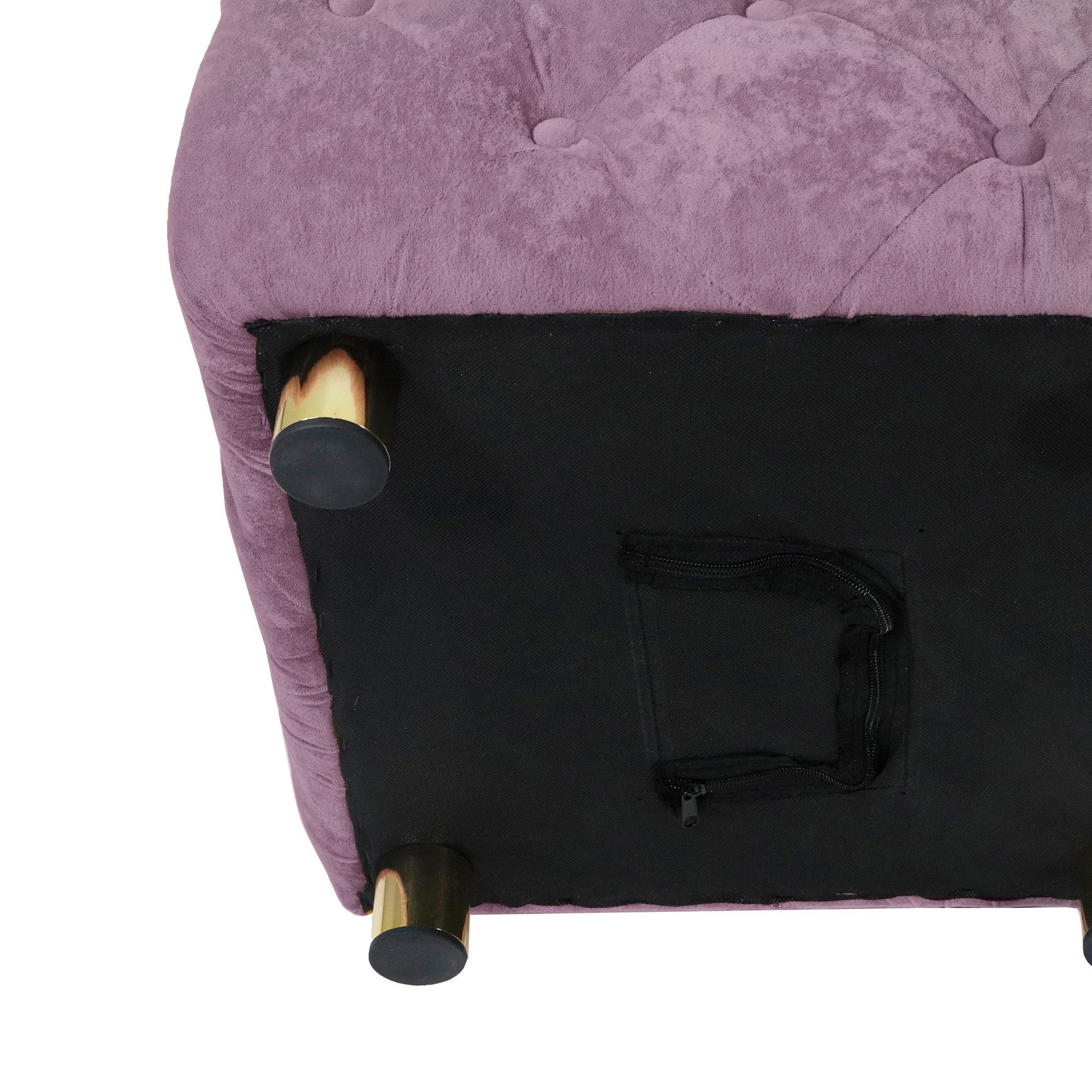 Purple Modern Velvet Upholstered Ottoman, Exquisite Small End Table, Soft Foot Stool,Dressing Makeup Chair, Comfortable Seat for Living Room, Bedroom, Entrance