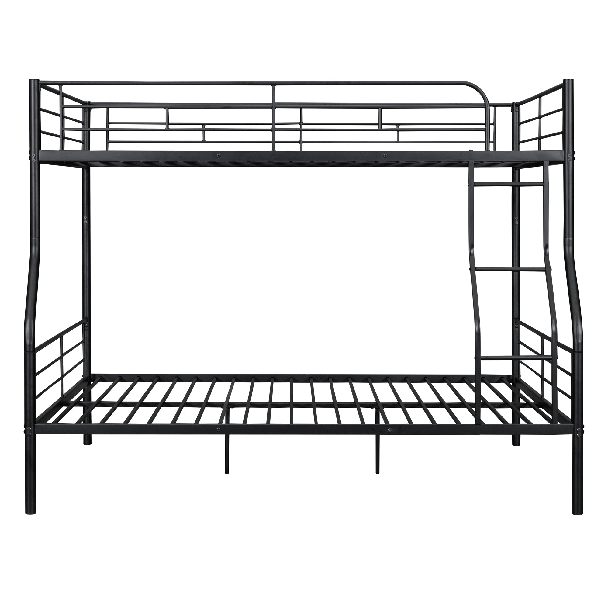 Full XL Over Queen Metal Bunk Bed, Black