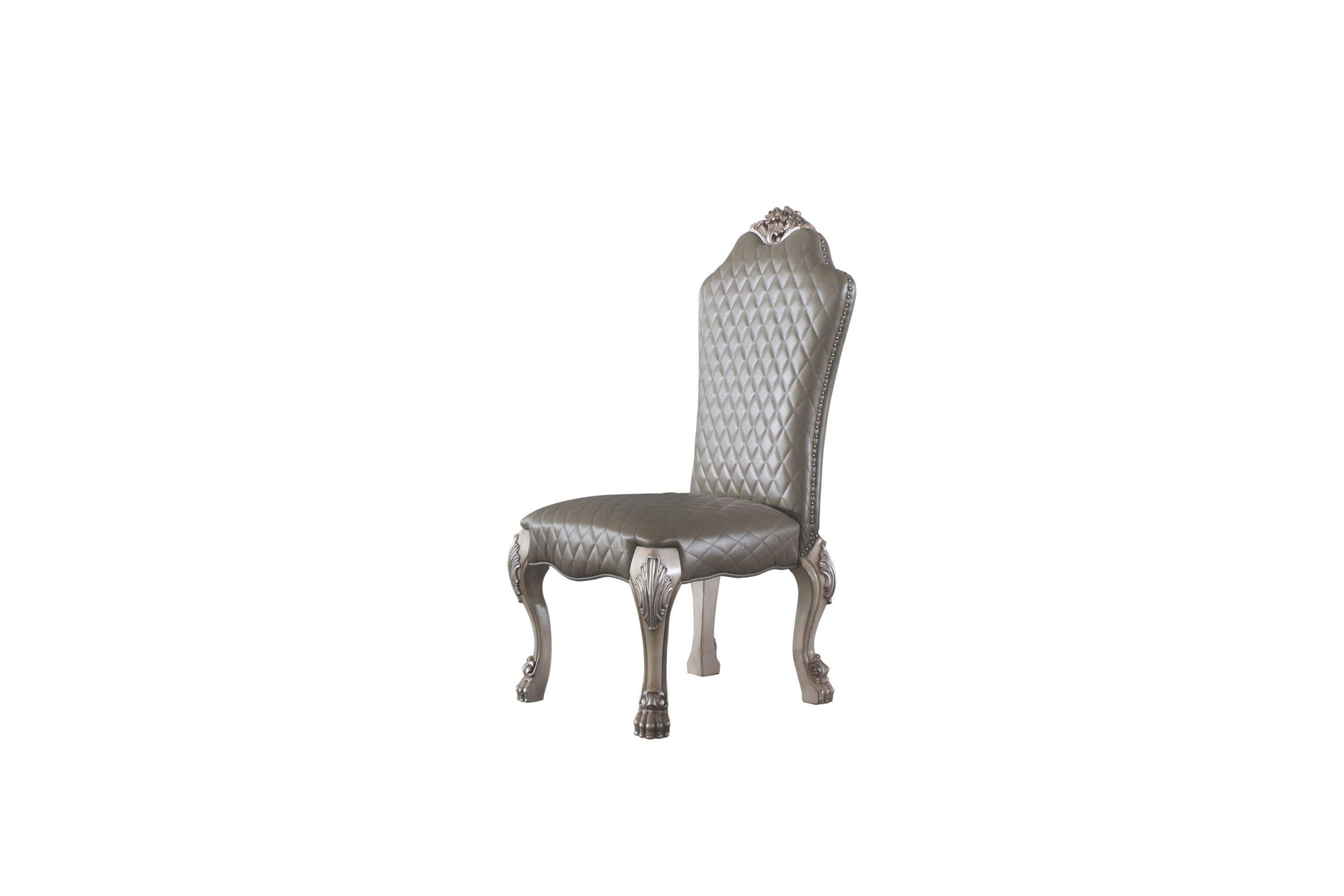 ACME Dresden Side Chair (Set-2), Vintage Bone White & PU 68172