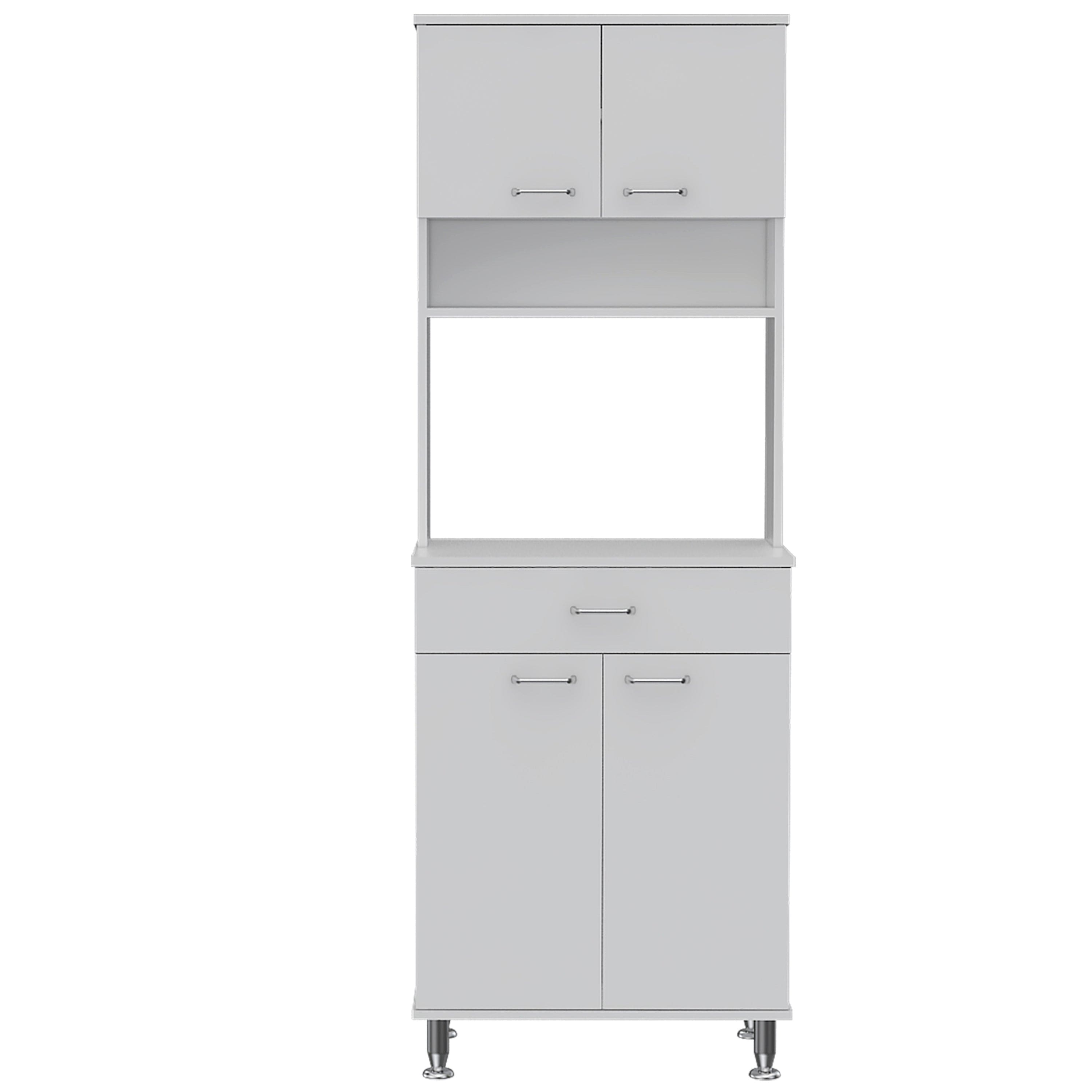 Pantry Piacenza,Two Double Door Cabinet, White Finish