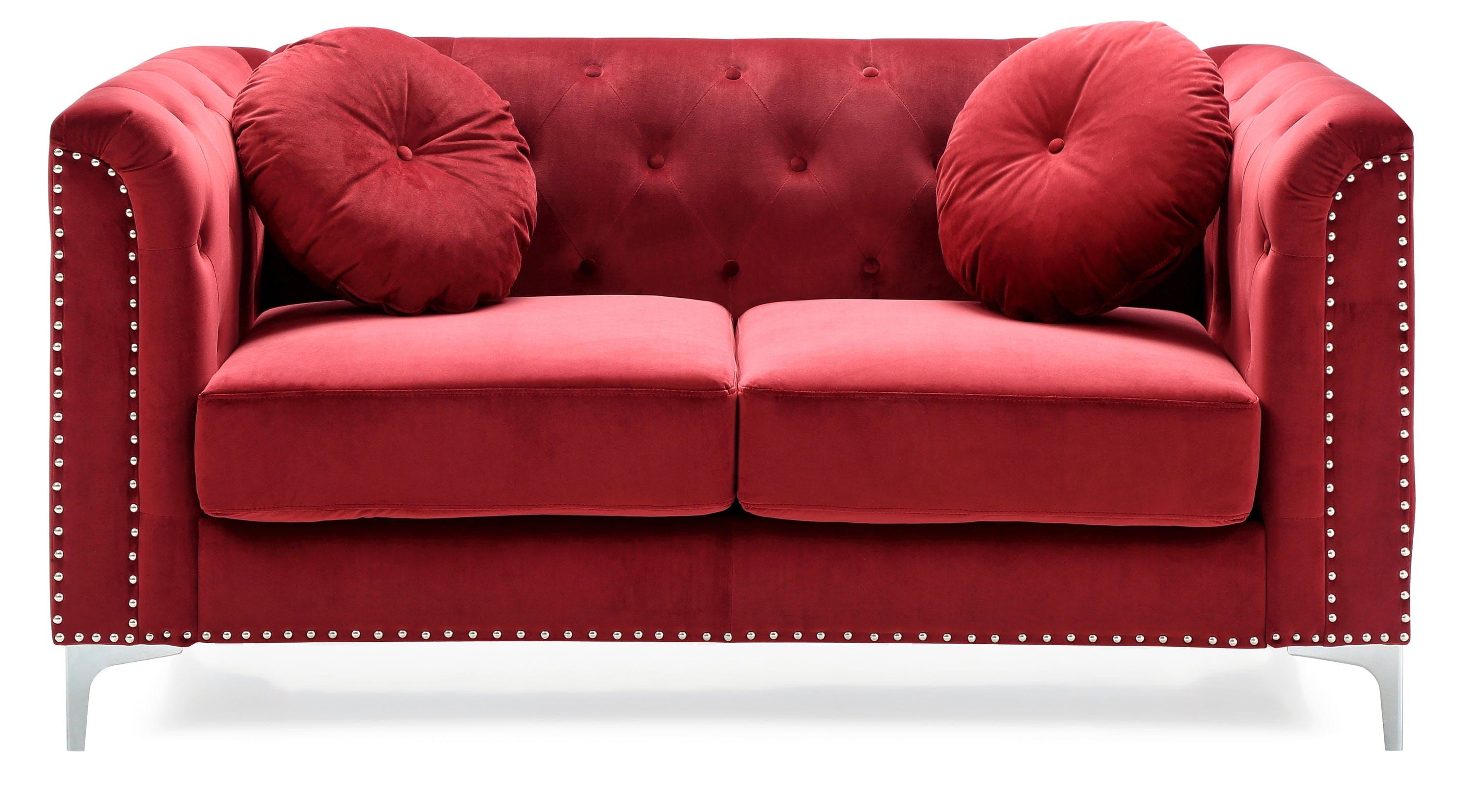 Glory Furniture Pompano G789A-L Loveseat ( 2 Boxes ) , BURGUNDY