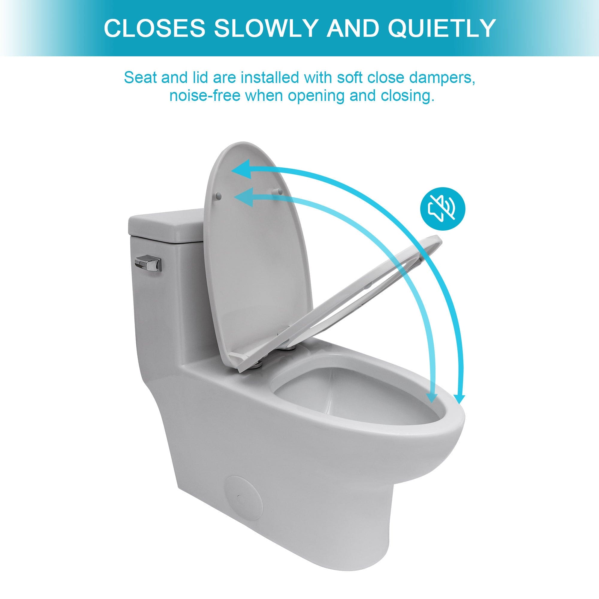 Ceramic One Piece Toilet,Single Flush with Soft Clsoing Seat