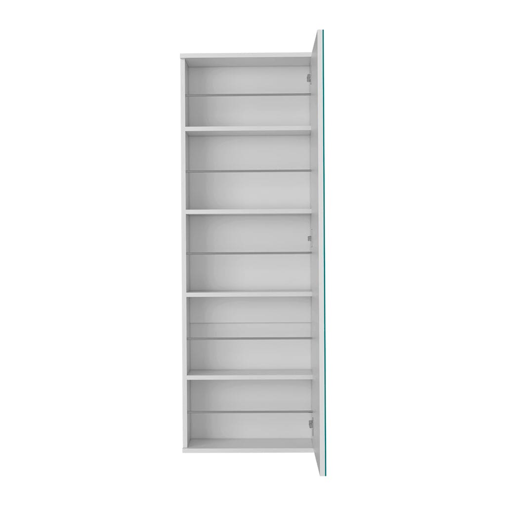 Wall Mounted Shoe Rack With Mirror Chimg, Single Door, White Finish