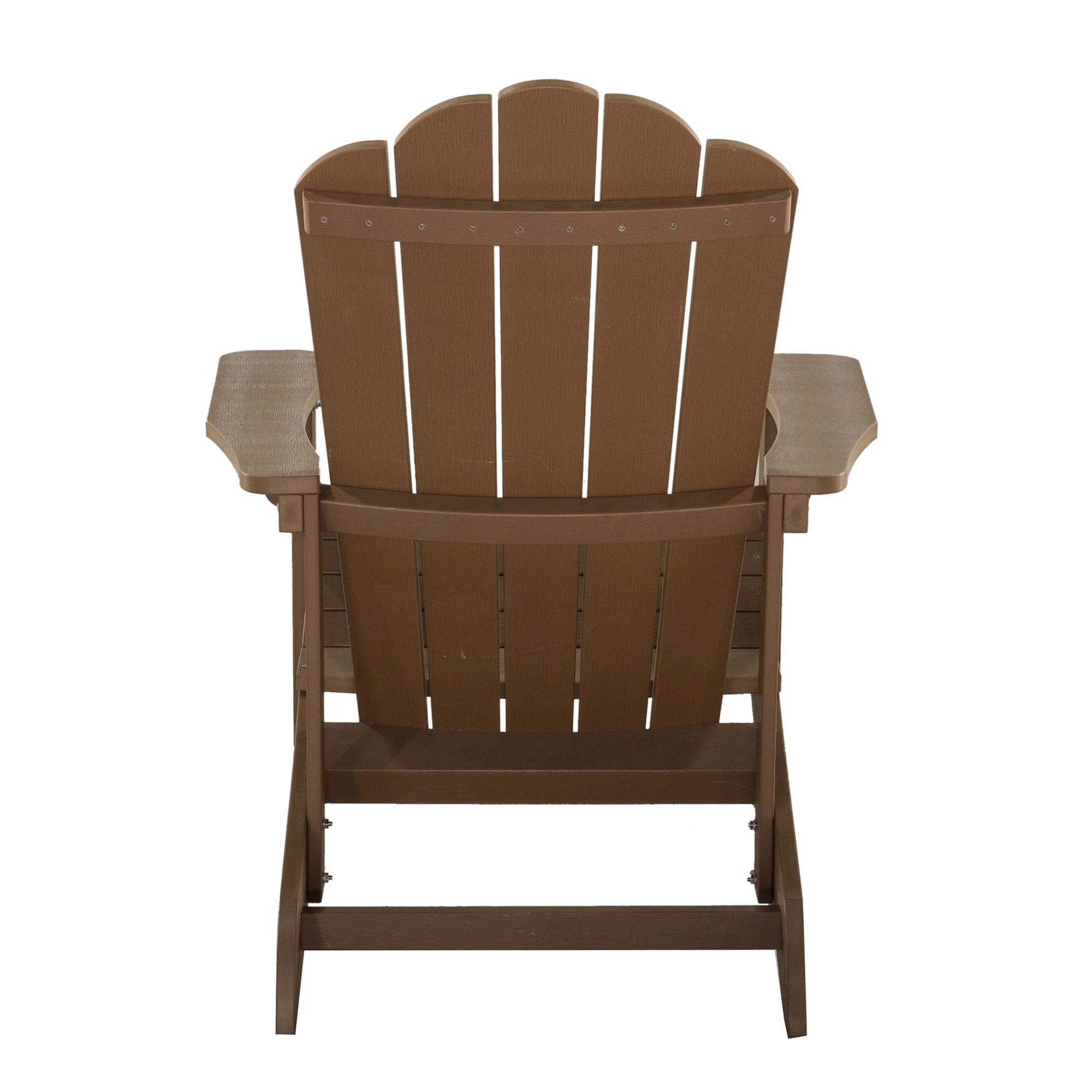 Key West Outdoor Plastic Wood Adirondack Chair, Patio Chair for Deck, Backyards, Lawns, Poolside, and Beaches, Weather Resistant, Brown