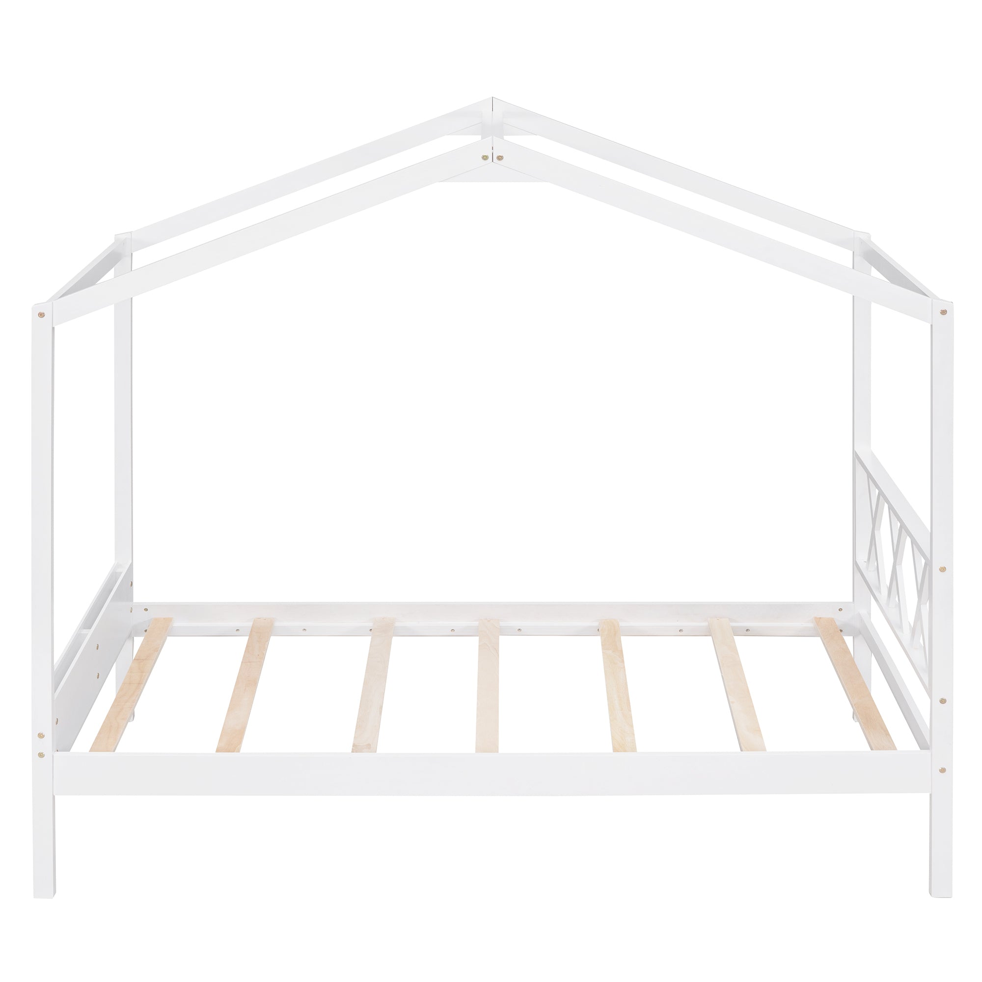 Twin Size Wood House Bed with Storage Space, White(OLD SKU: LP000001AAK)