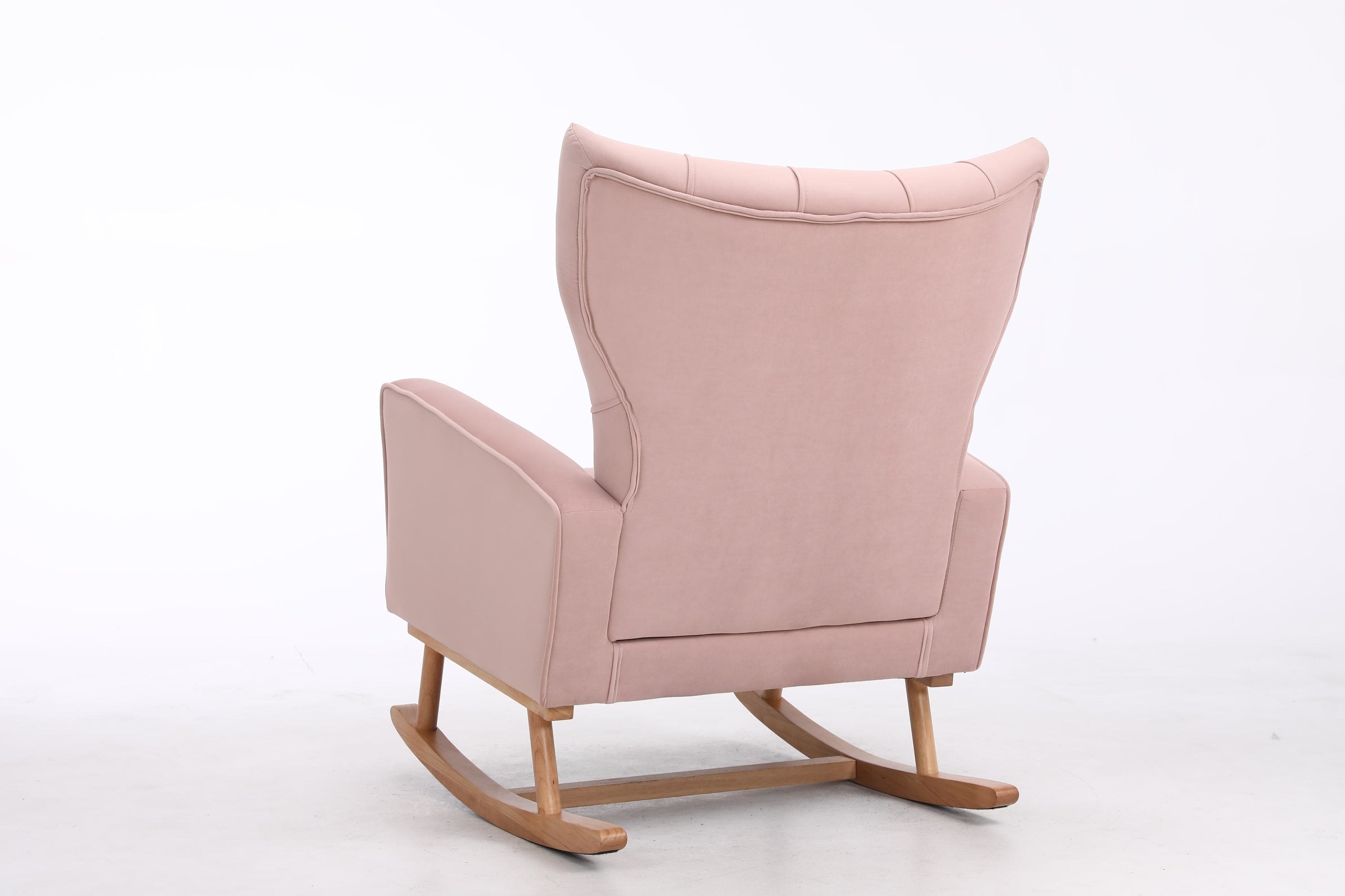 Baby Room High Back Rocking Chair Nursery Chair , Comfortable Rocker Fabric Padded Seat ,Modern High Back Armchair