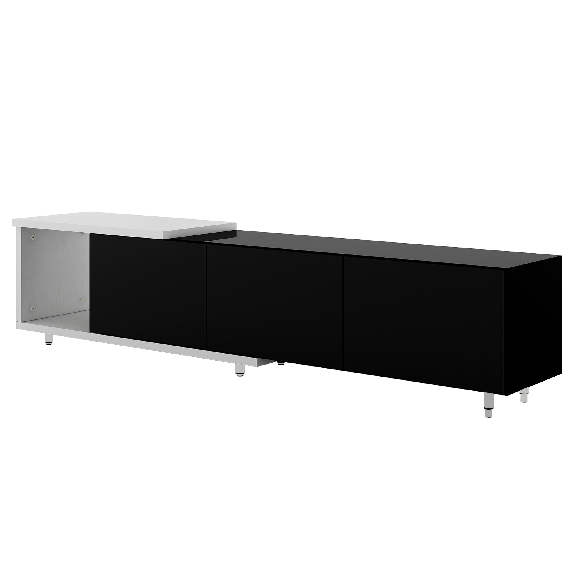 U-Can Modern ,Stylish TV Stand  TV Cabinet for 80+inch TV, Black