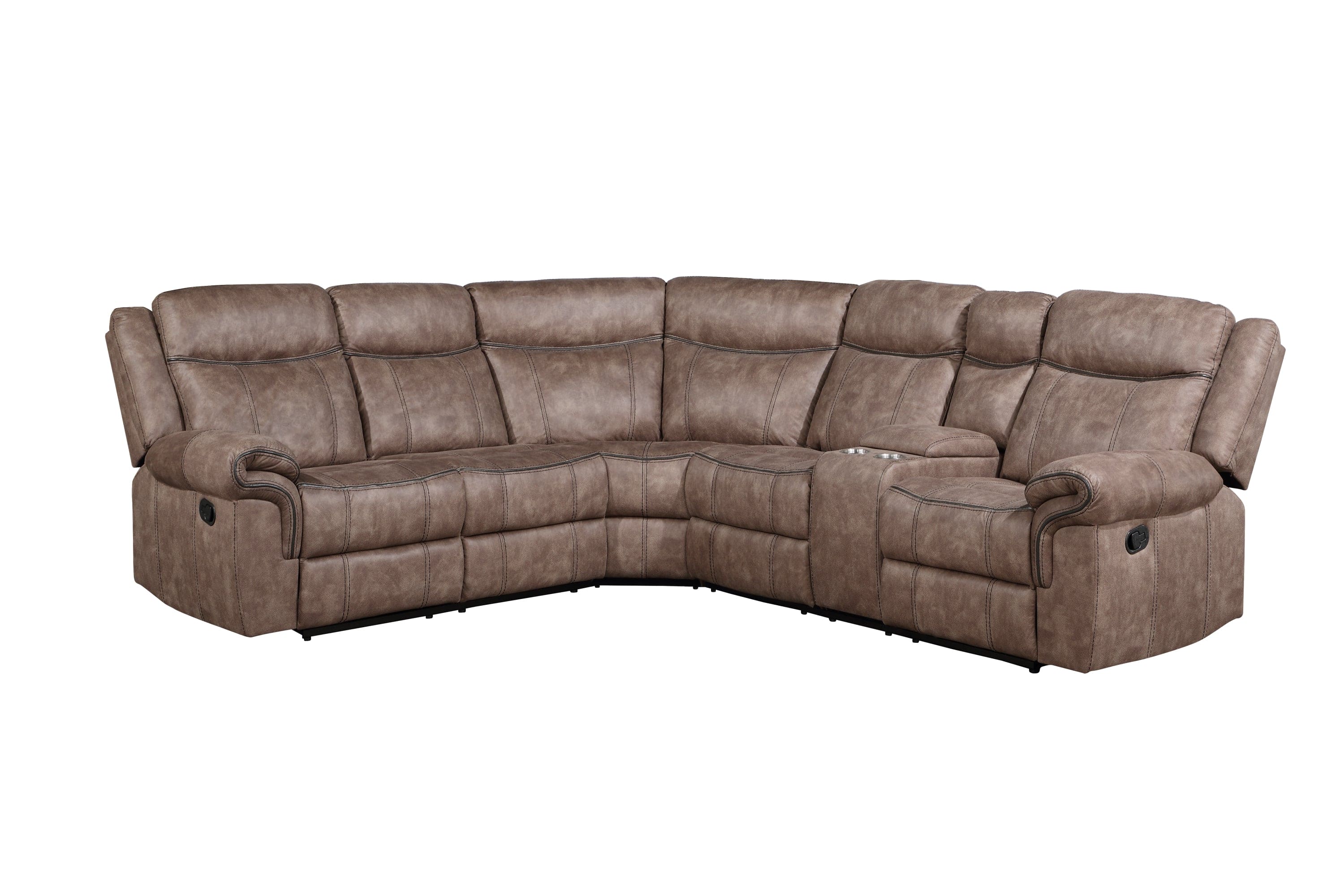 ACME Dollum Sectional Sofa  in Two Tone Chocolate Velvet LV00397