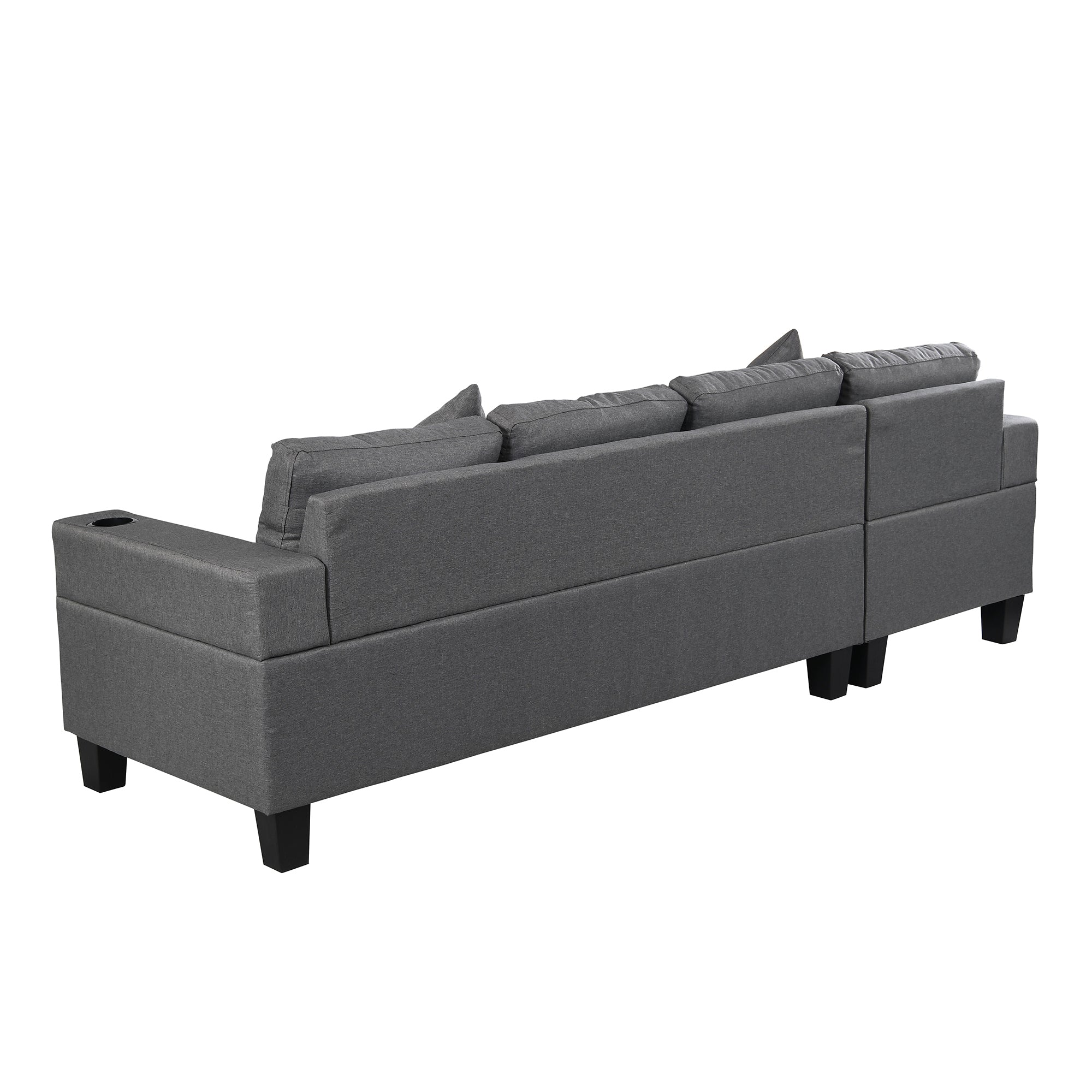 Sectional Sofa Set for Living Room with L Shape  Chaise Lounge ,cup holder and  Left or Right Hand Chaise  Modern 4 Seat