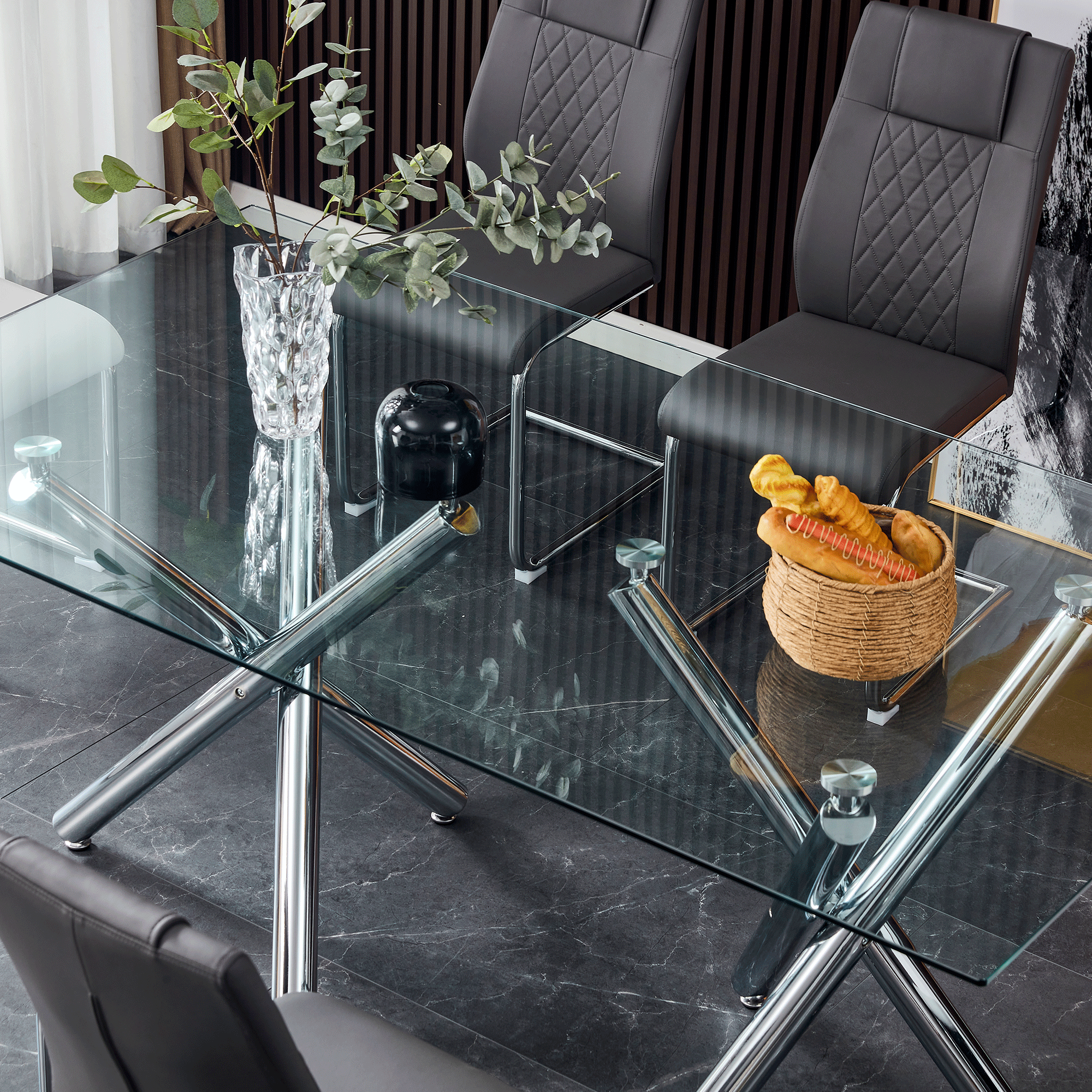 Rectangular Glass Dining Table