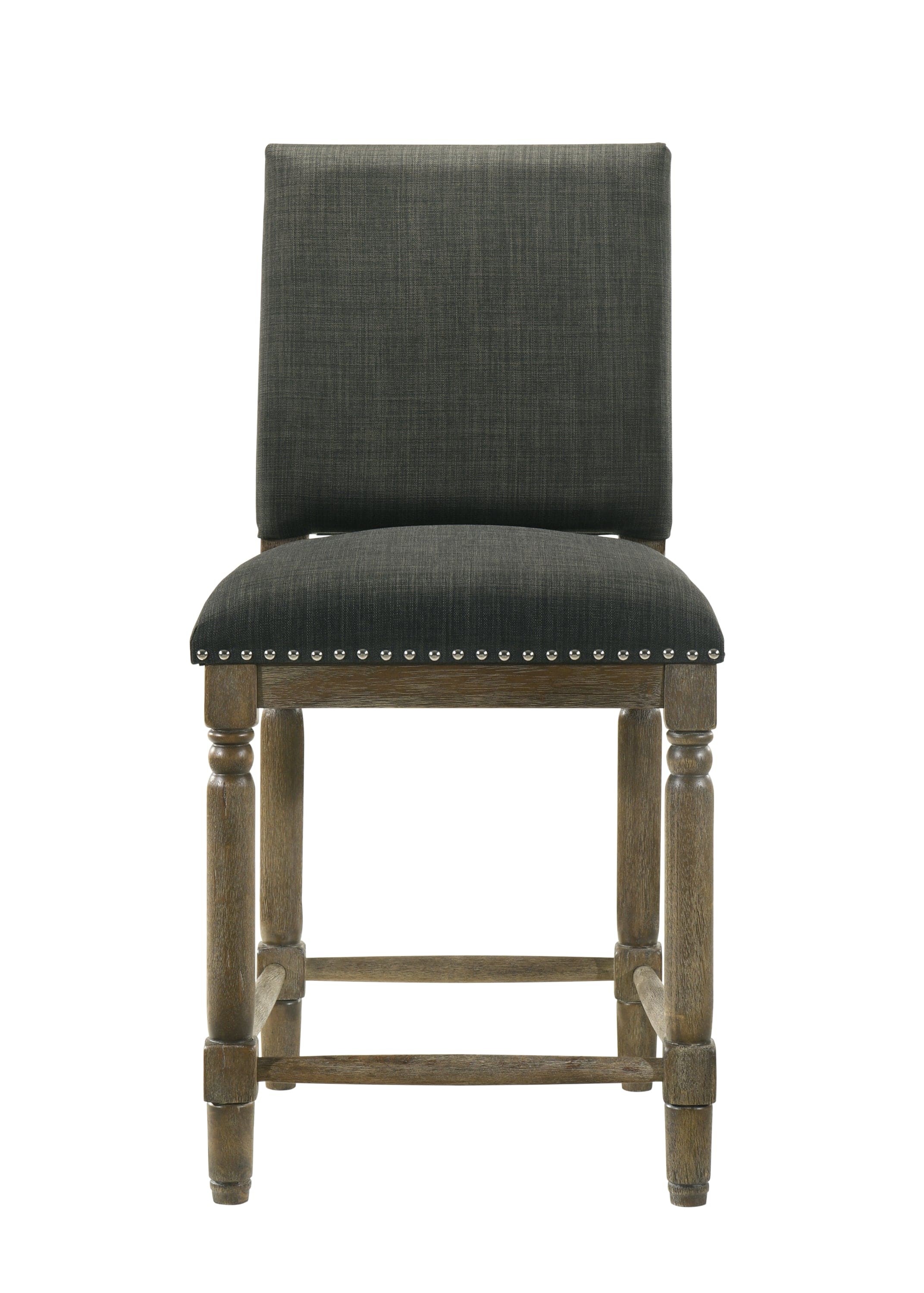 Everton Gray Fabric Counter Height Chair with Nailhead Trim