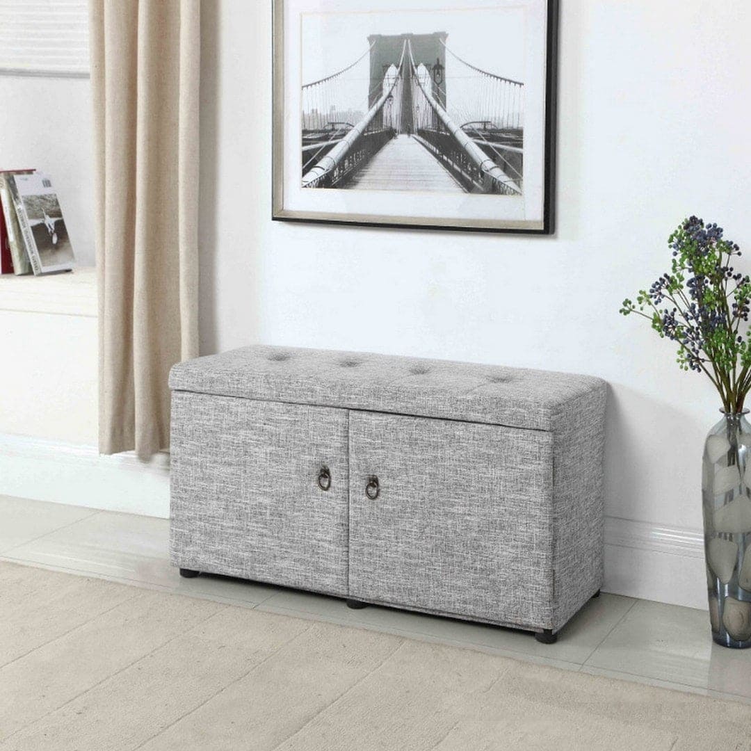 18" Tall Storage Ottoman, Dove Gray