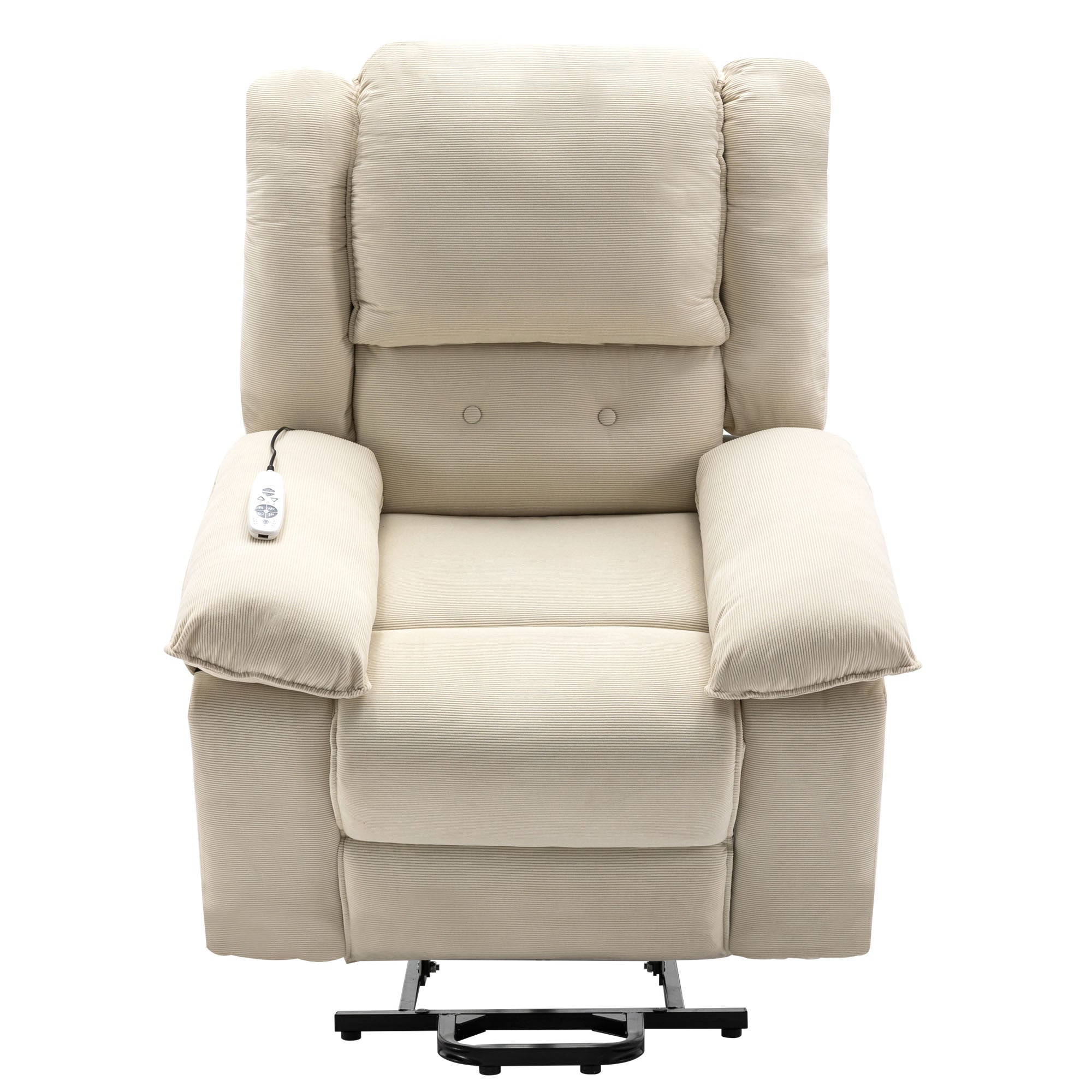 Massage Recliner,Power Lift Chair for Elderly with Adjustable Massage and Heating Function,Recliner Chair with Infinite Position and Side Pocket for Living Room ,Beige