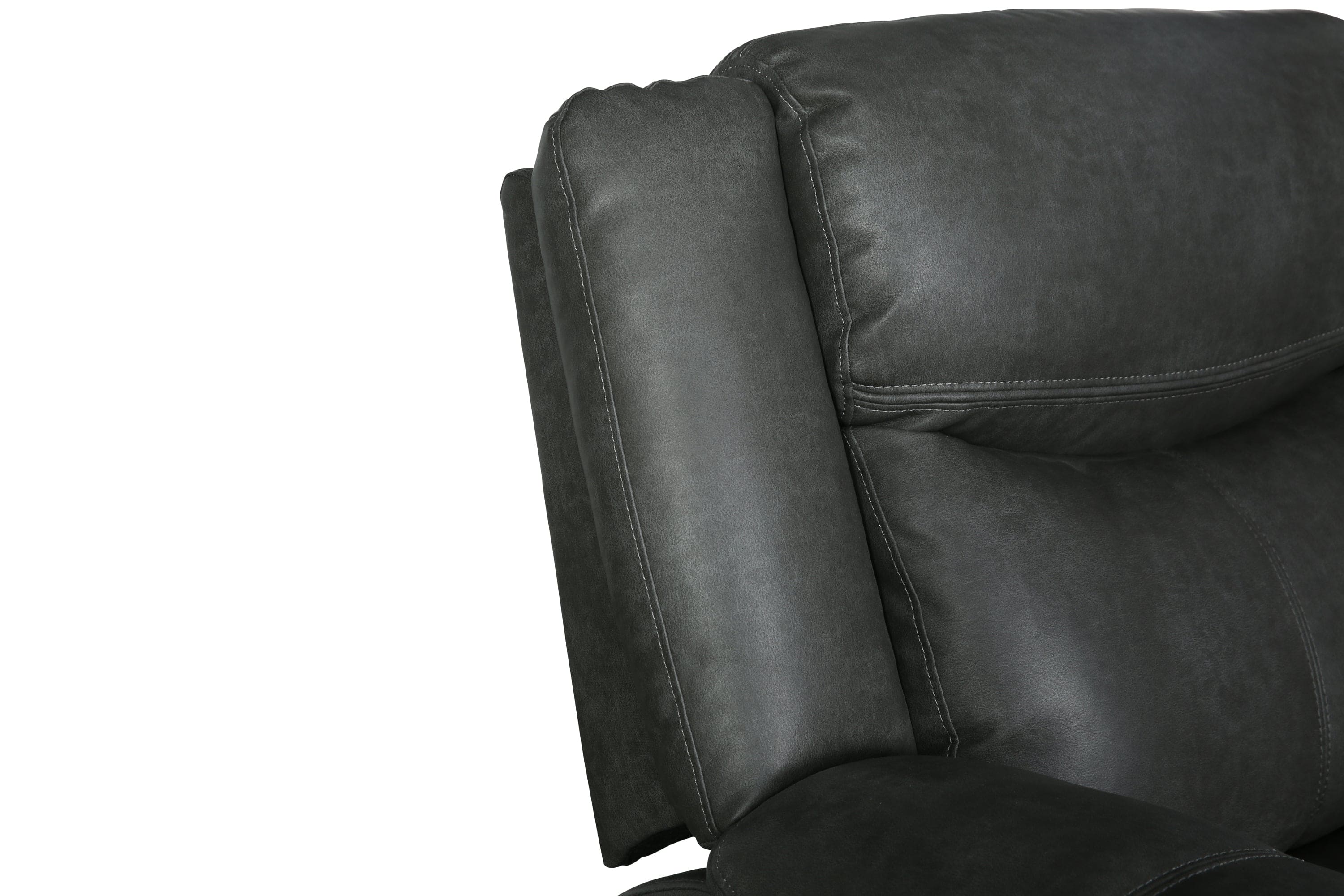 Global United Transitional Leather-Air Reclining Loveseat