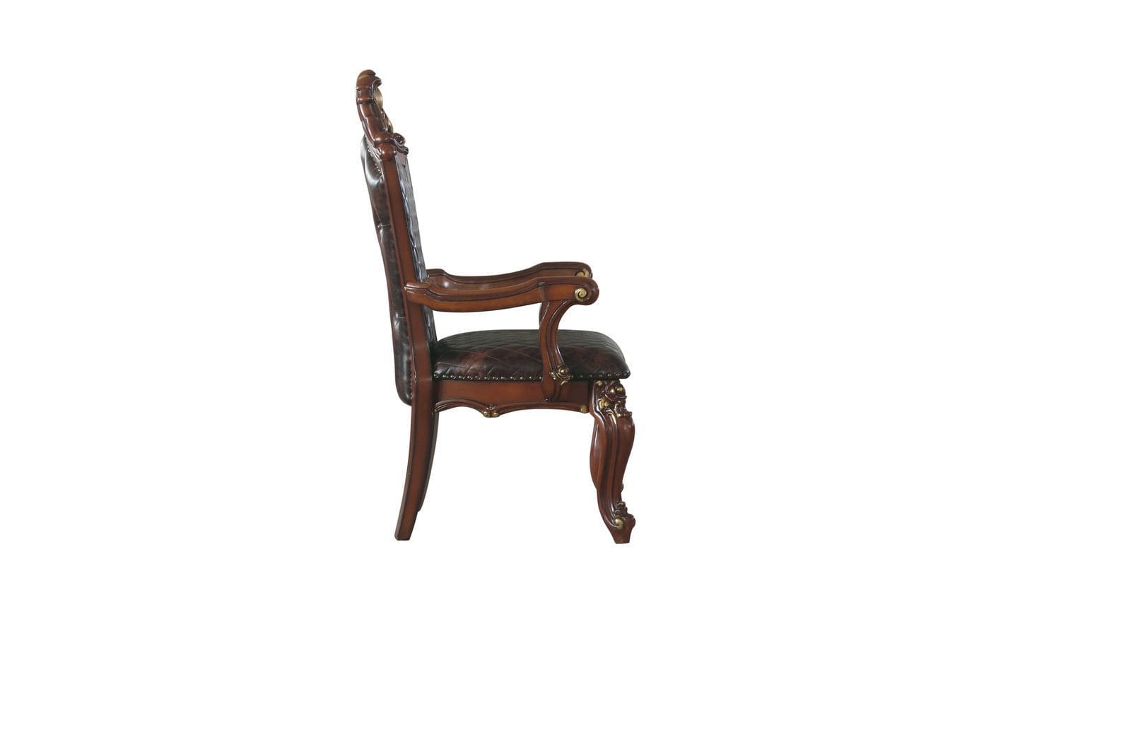 ACME Picardy Arm Chair (Set-2), Cherry Oak & PU 68223