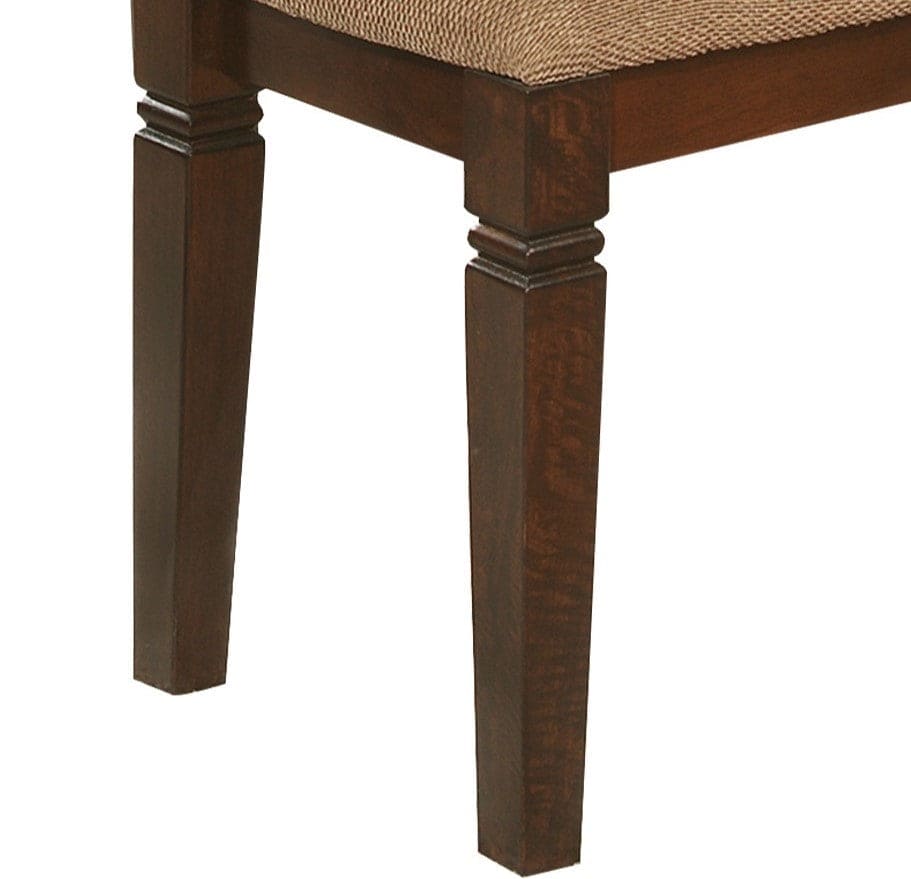 Transitional Style Dining Furniture 1pc Bench Wooden Frame Espresso Finish Fabric Upholstered Seat