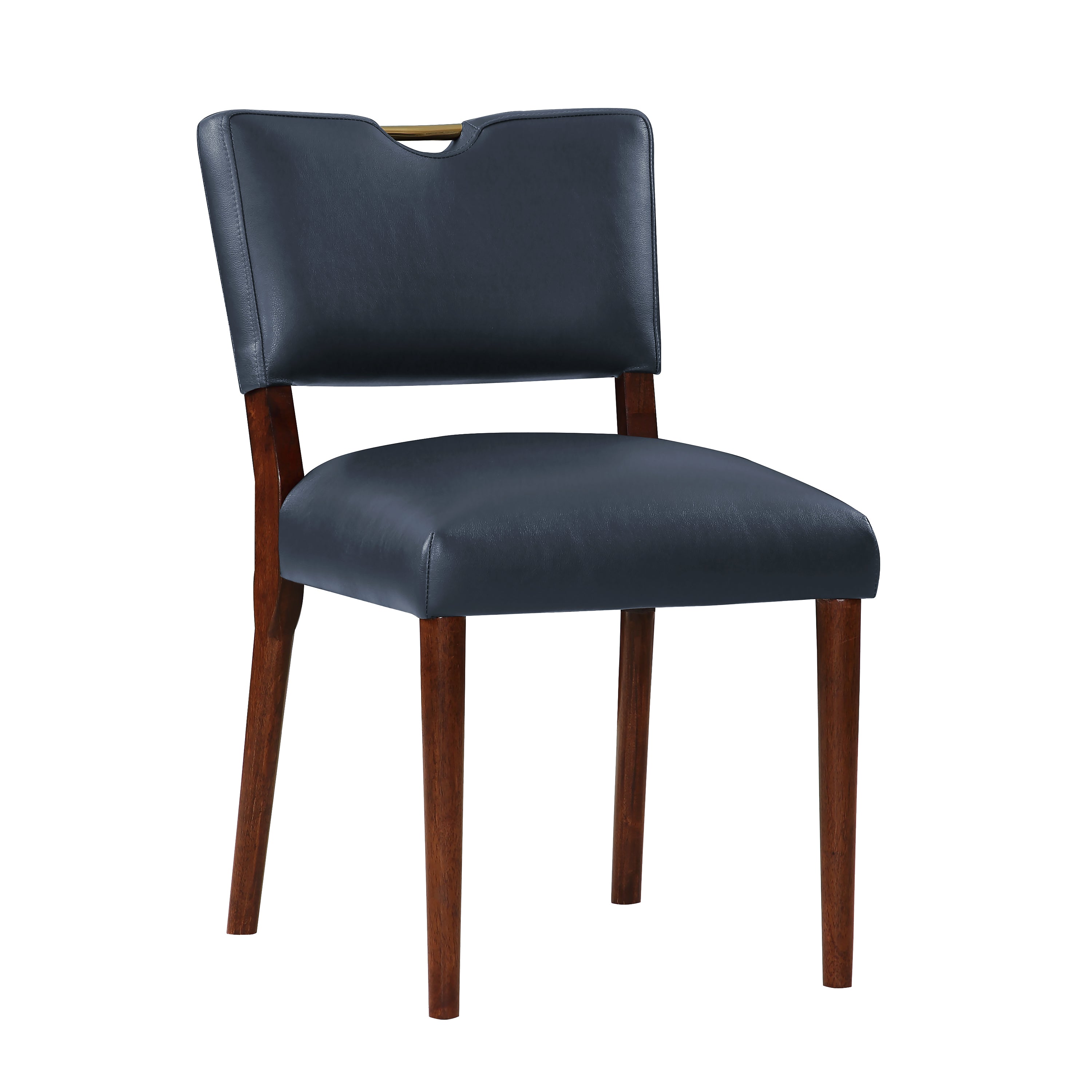 Bryson Midnight Blue Faux Leather Dining Chair - Set of 2