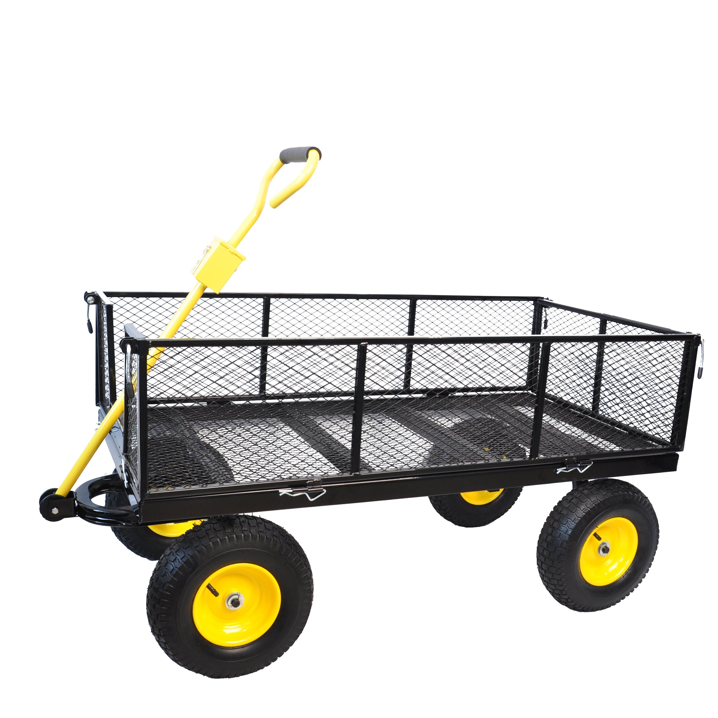 BIG  Wagon Cart Garden cart trucks make it easier to transport firewood Yellow+Black Maximum static load is 880 lbs.