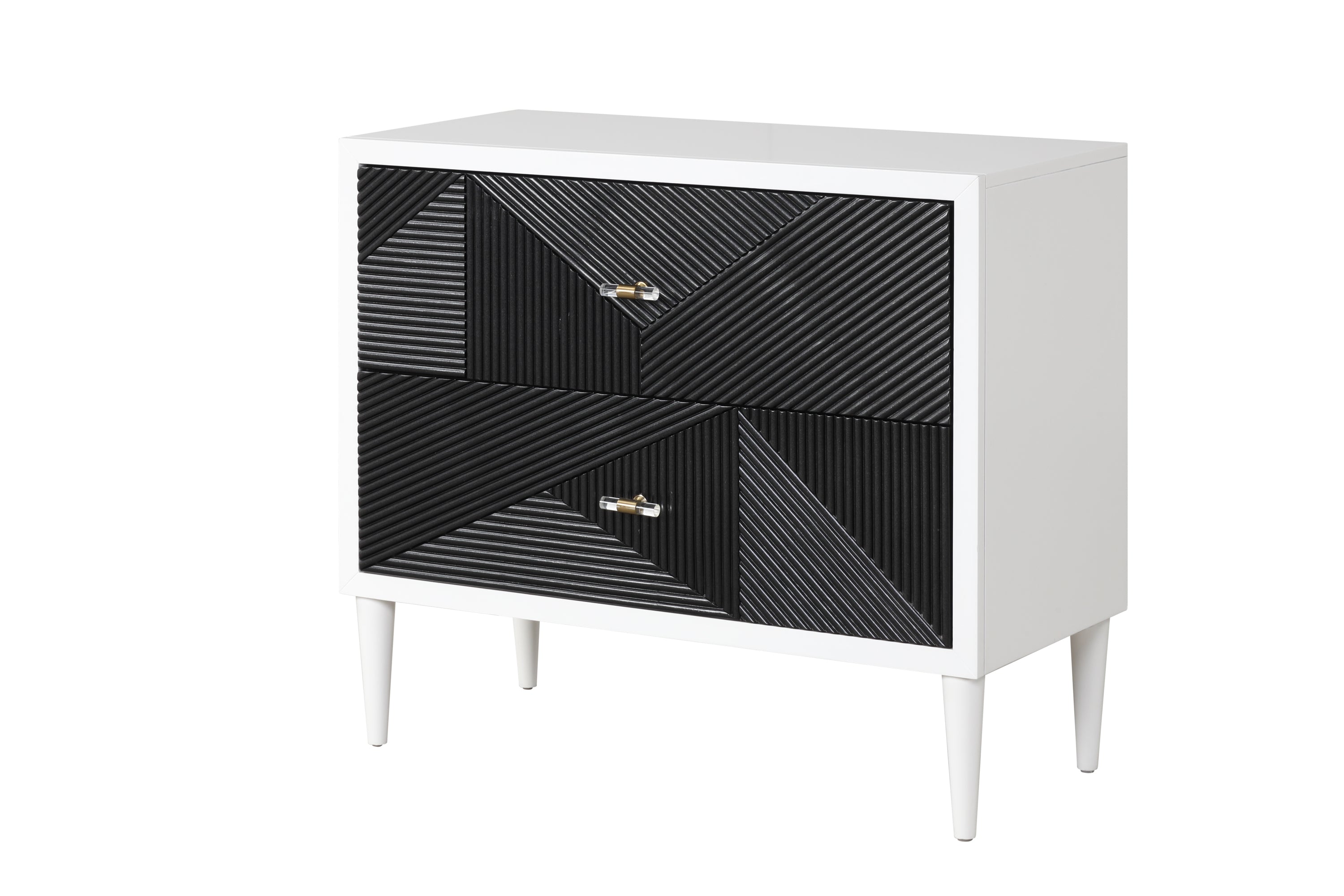 ACME Dubni Accent Table in White & Black Finish AC00394