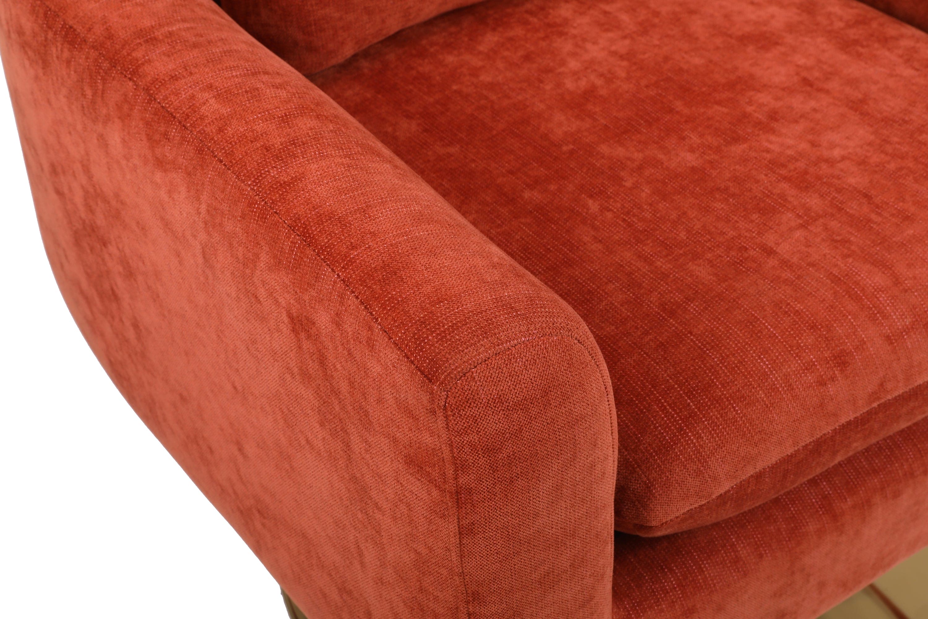 Classic Mid-Century 360-degree Swivel  Accent Chair, Orange Linen