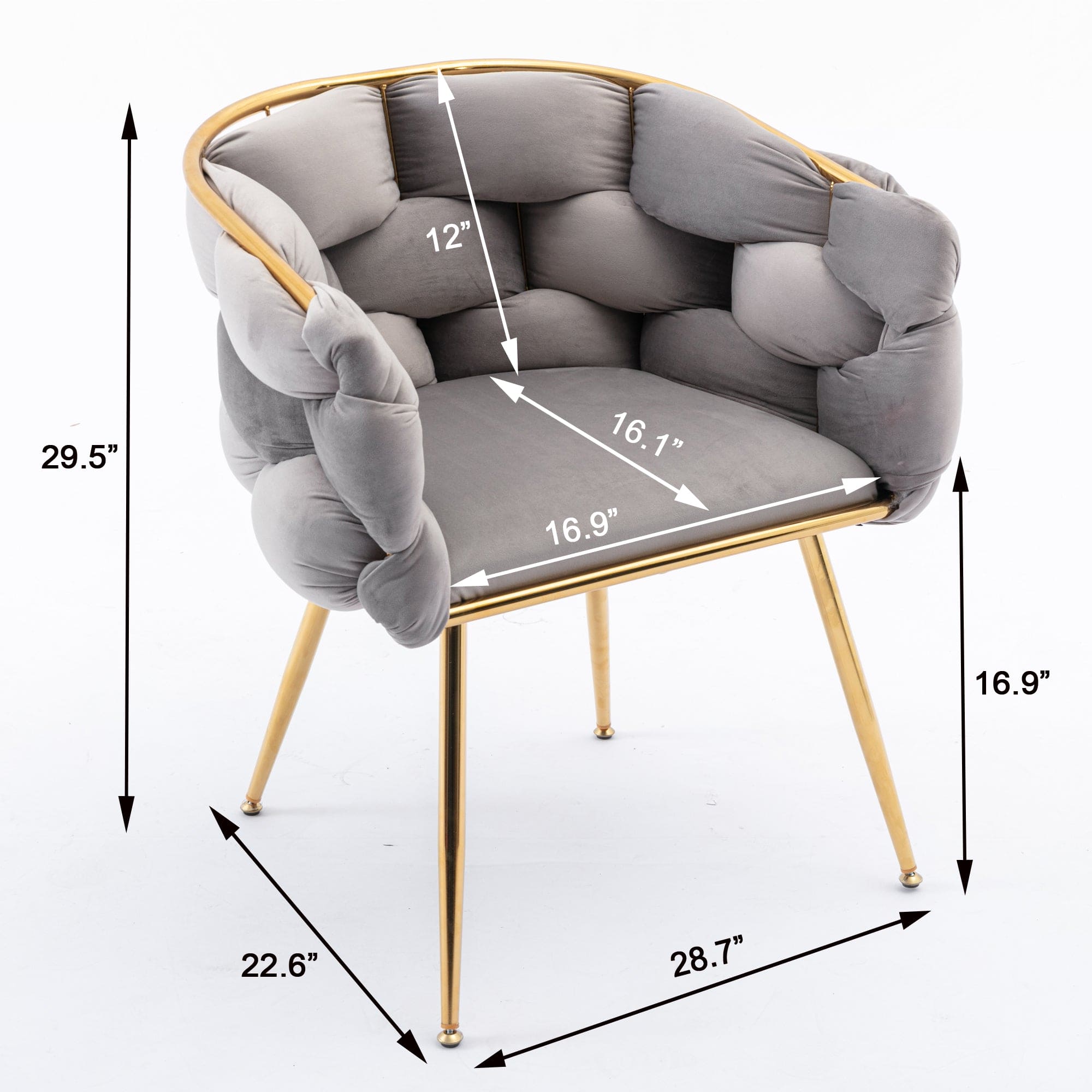 Luxury modern simple leisure velvet single sofa chair bedroom lazy person household dresser stool manicure table back chair gray