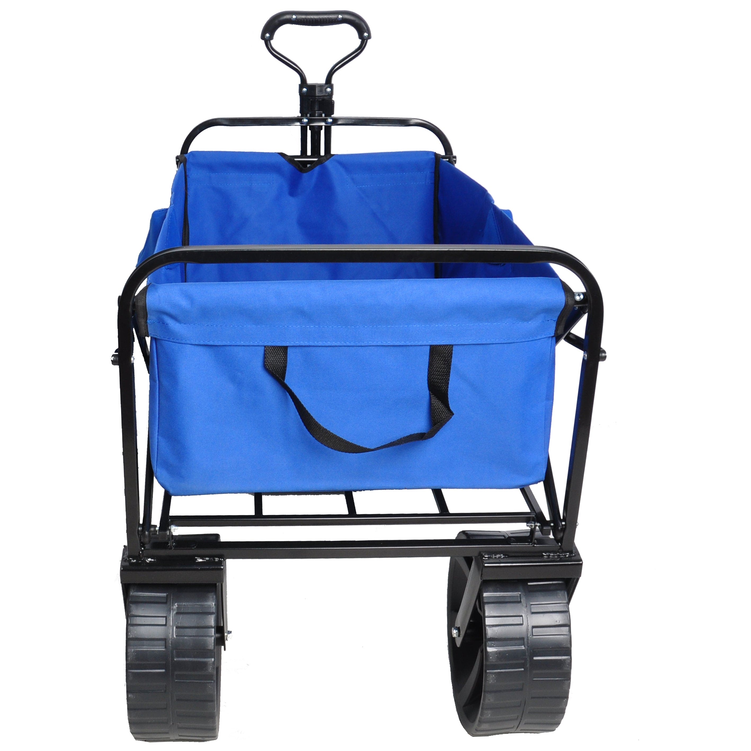 Folding Wagon Garden Shopping Beach Cart (Blue)