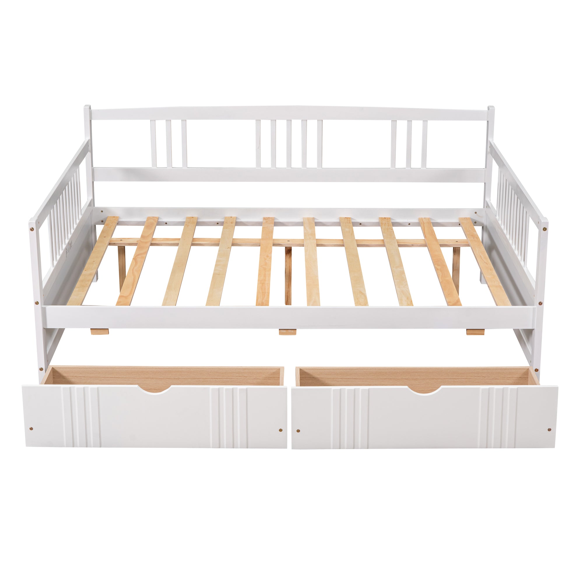 Full Size Daybed Wood Bed with Two Drawers,White(OLD  SKU:LP000058AAK)