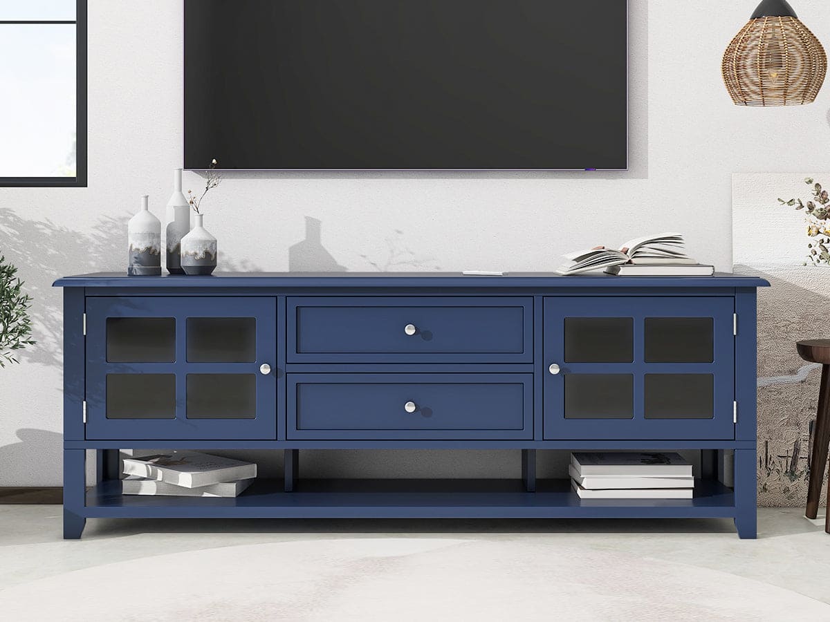 TV Stand for TVs up to 60'', Entertainment Center with Multifunctional Storage Space, TV Cabinet with Modern Design, Media Console for Living Room, Bedroom