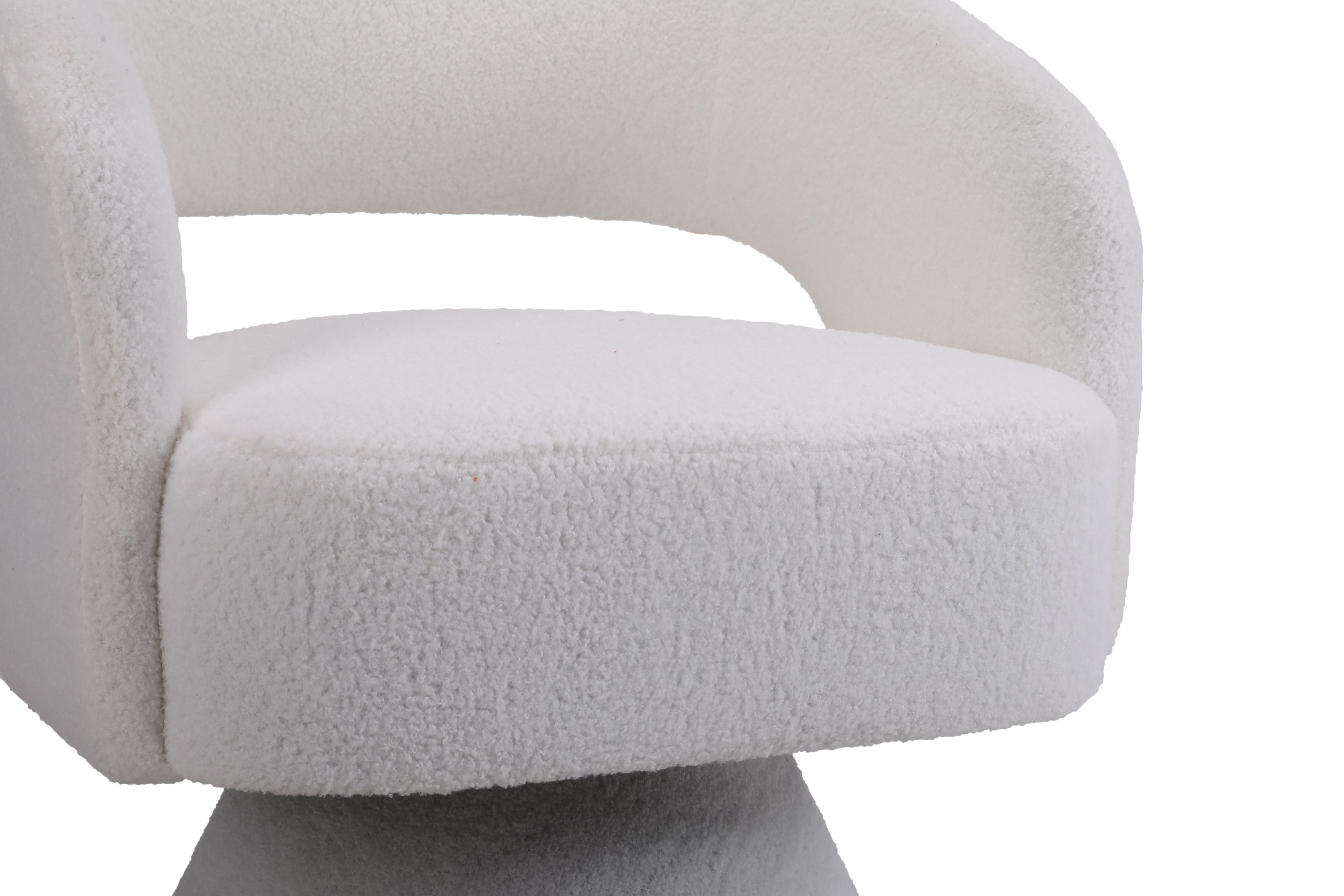 Swivel Accent Chair Armchair, Round Barrel Chair in Fabric for Living Room Bedroom,White