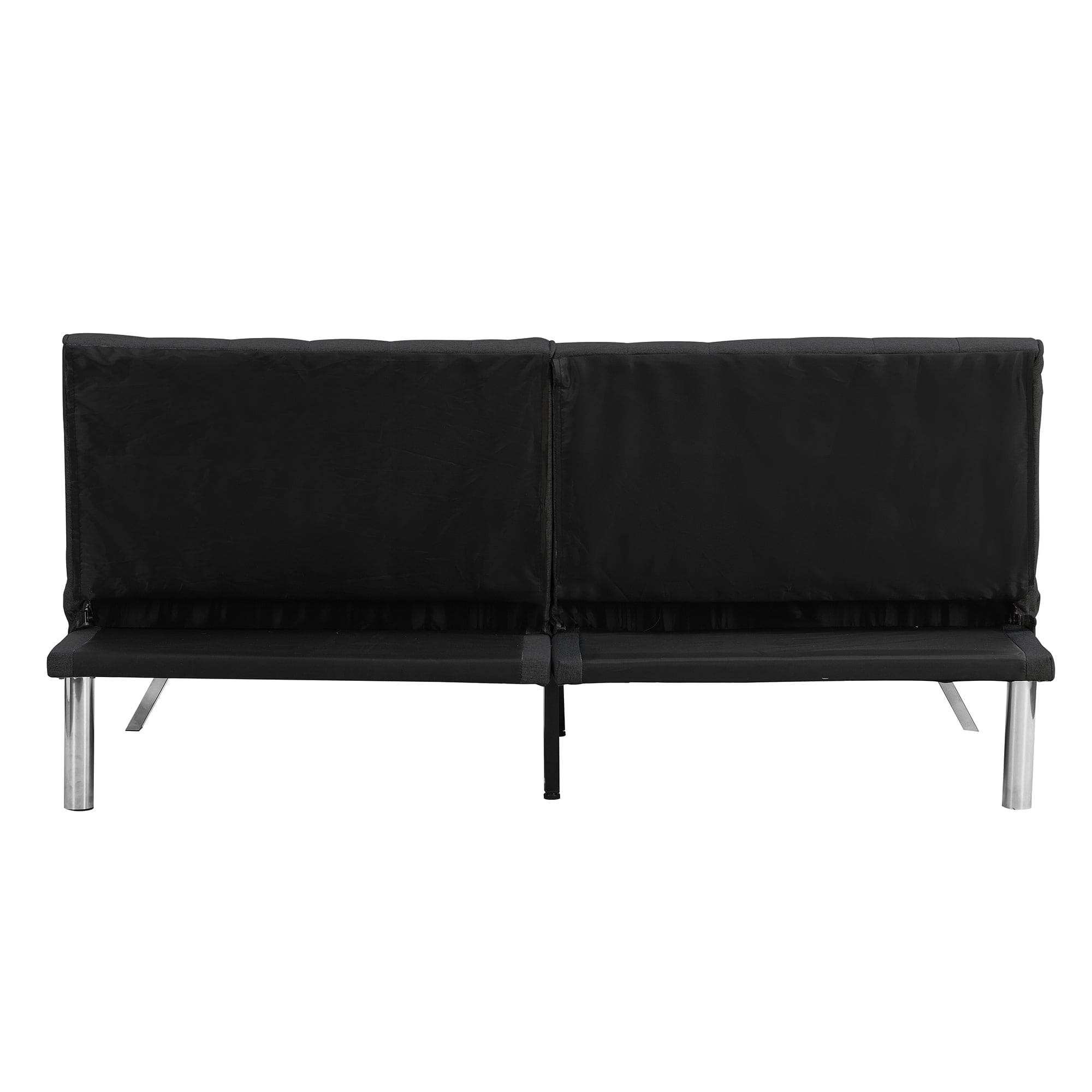 WOOD FRAME, STAINLESS LEG, FUTON, SOFA BED BLACK