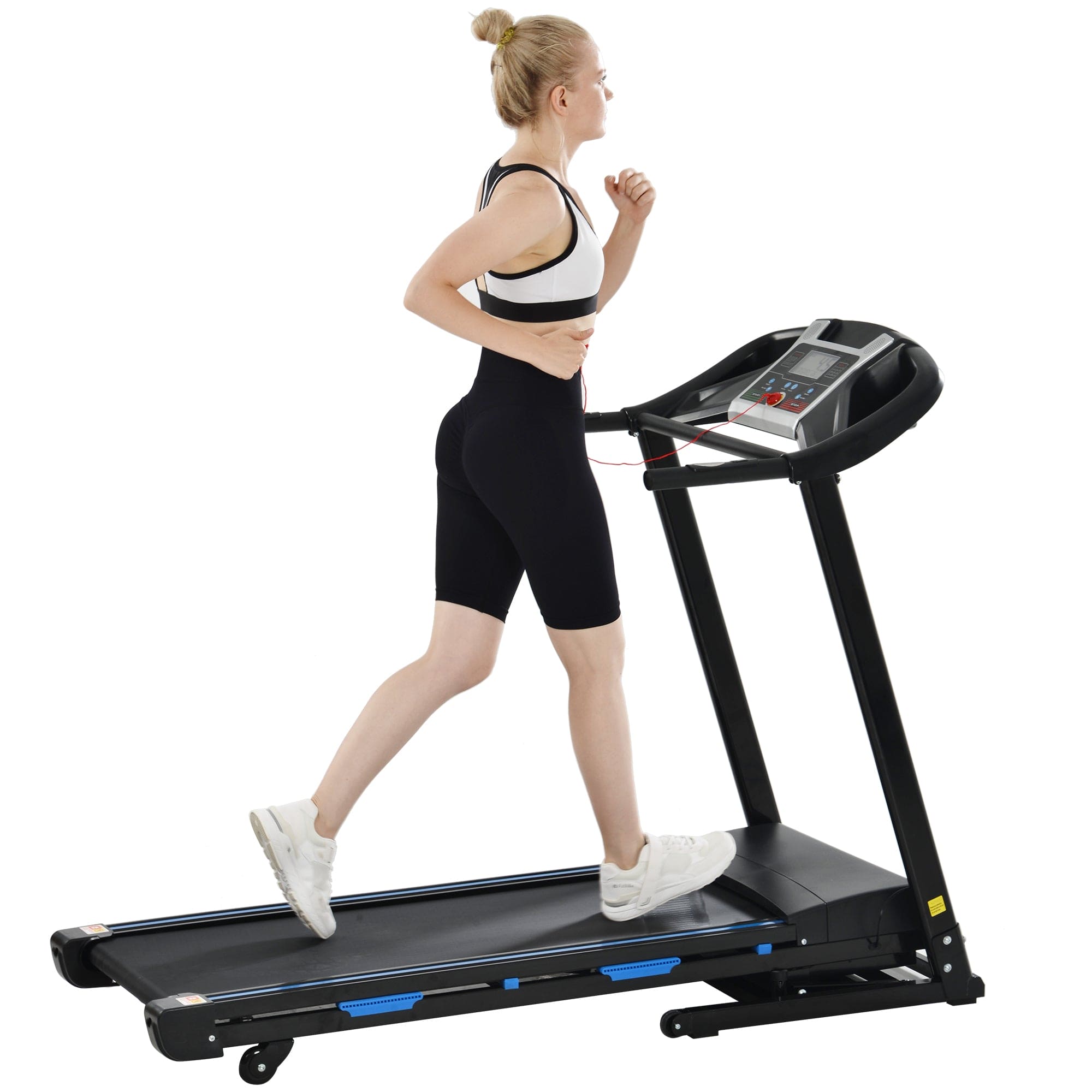 Treadmills for Home, Electric Treadmill with  Automatic Incline, Foldable 3.25HP Workout Running Machine Walking, Double Running Board Shock Absorption Pulse Sensor Bluetooth Speaker APP FITSHOW.