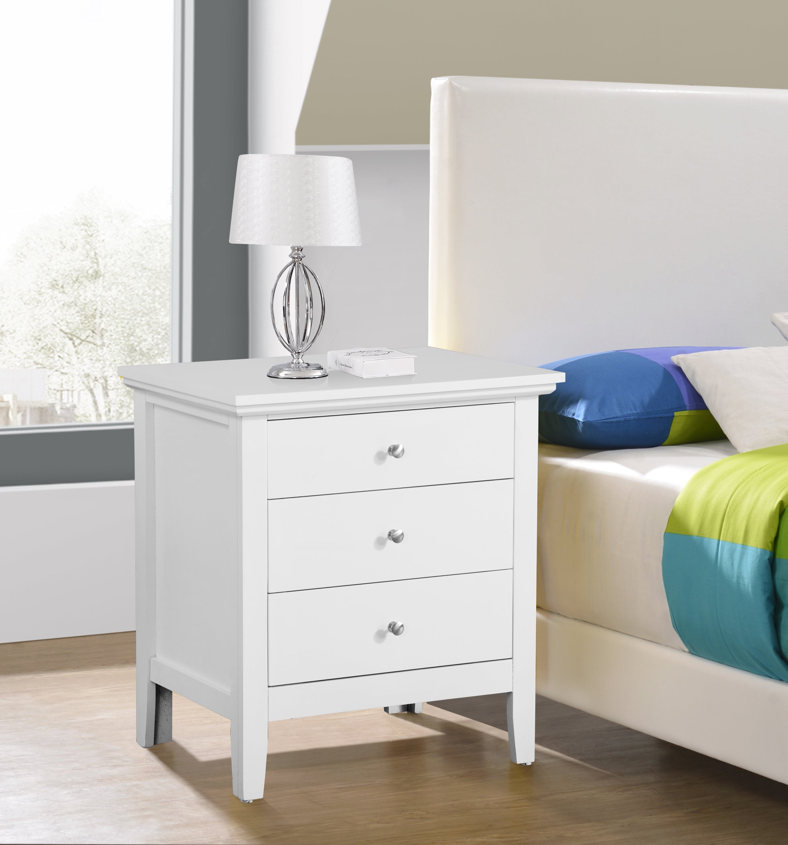 Glory Furniture Hammond G5490-N 3 Drawer Nightstand , White