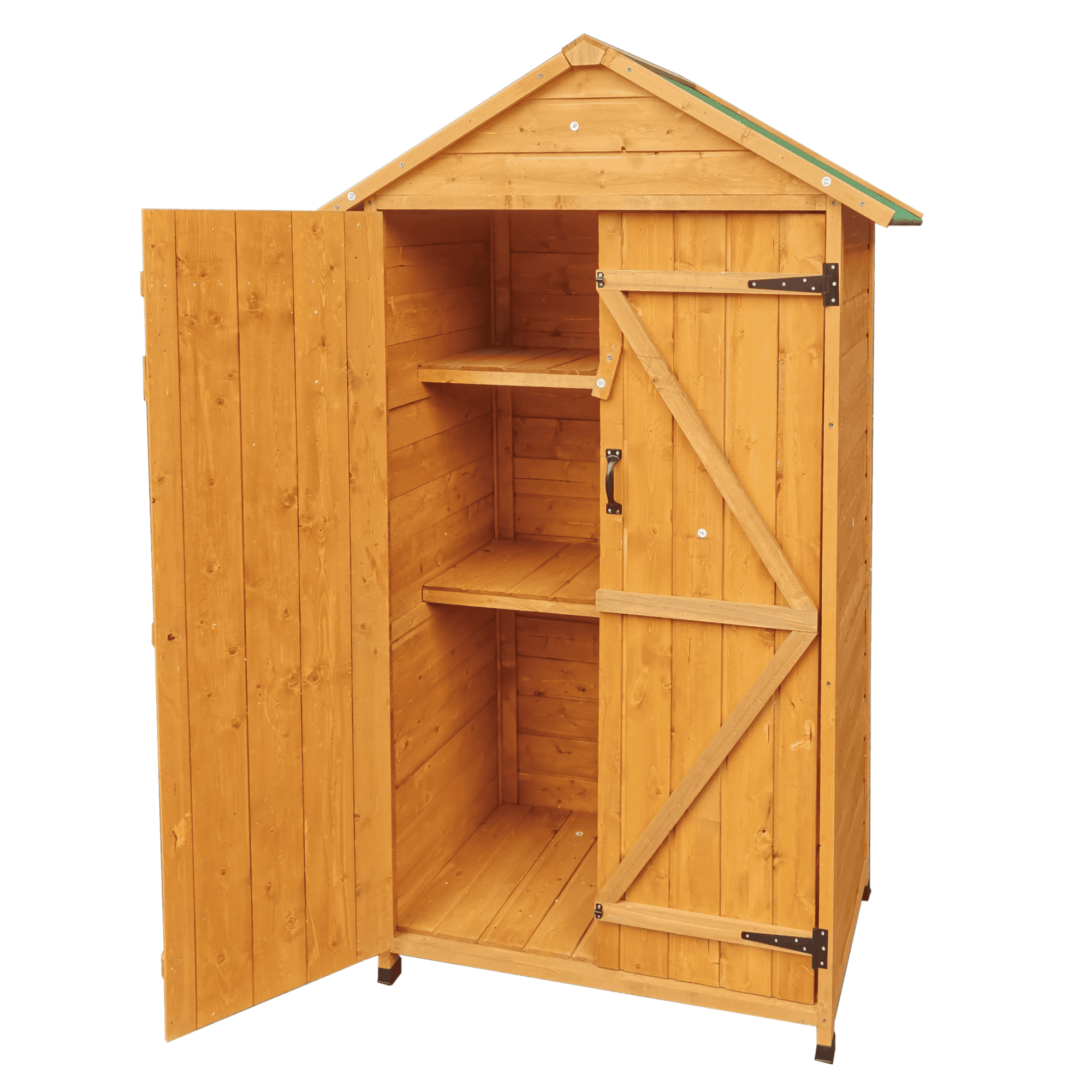 XWT010 WOODENSHED Natural for backyard garden big spire Tool storage 68.50"X 22.83"X 40.35"