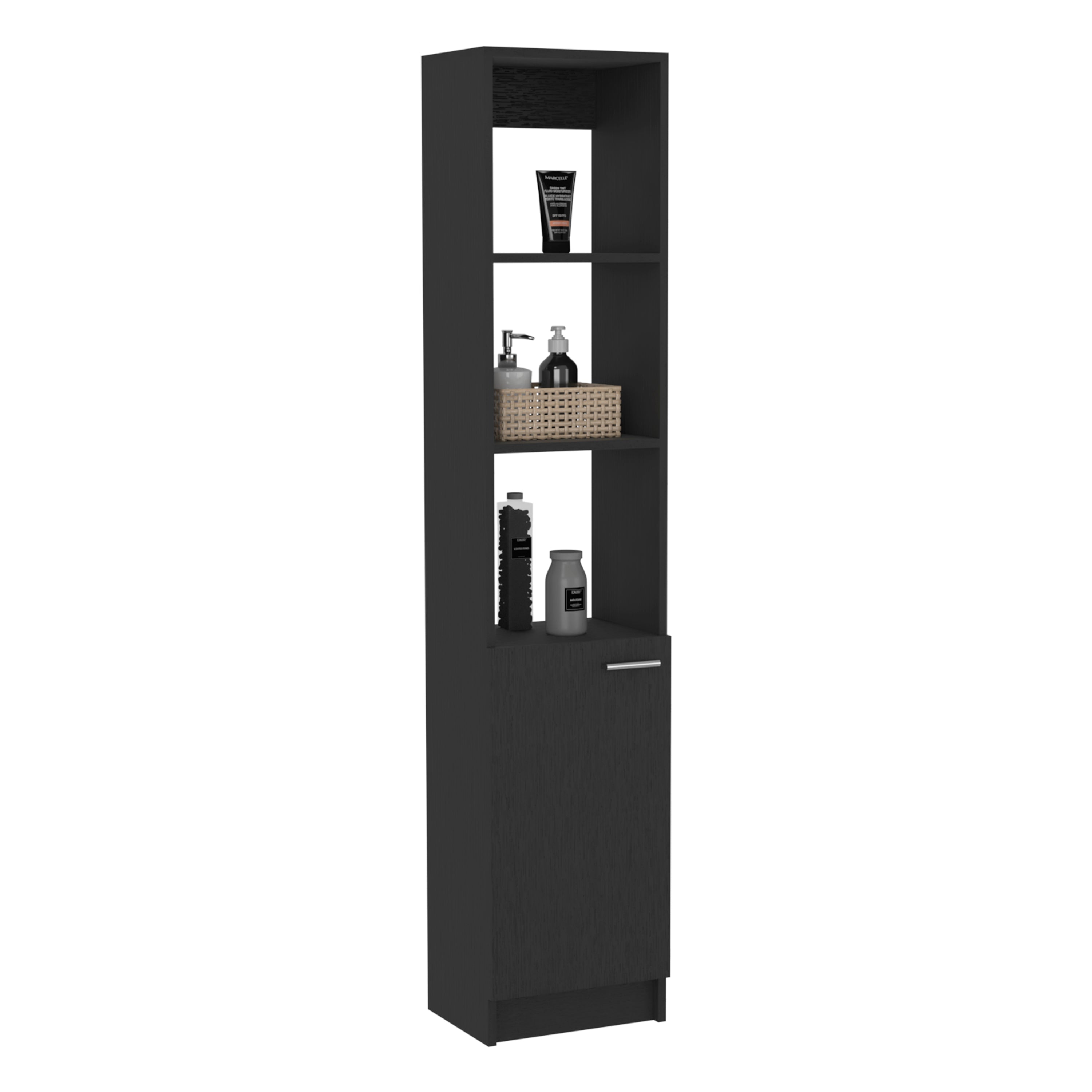 Linen Cabinet Emmett, Two Interior Shelves, Black Wengue Finish