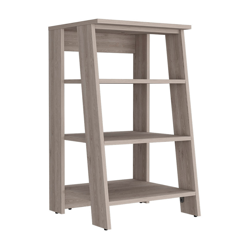 Linen Cabinet Jenne, Four Open Shelves, Light Gray Finish