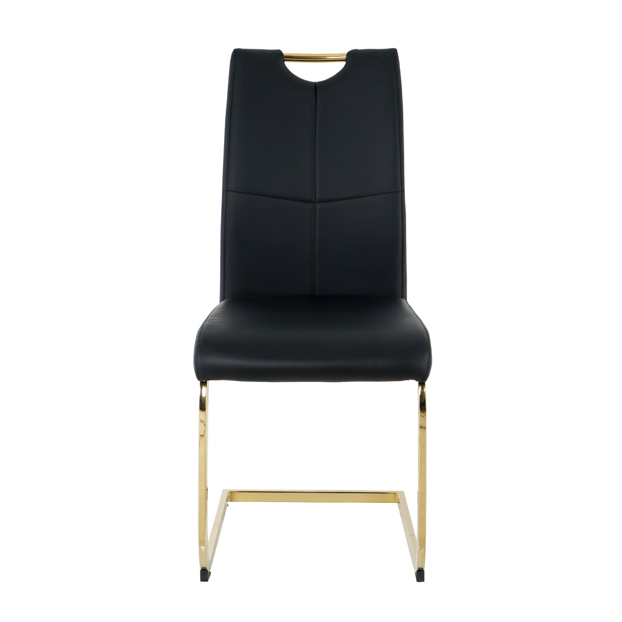 Modern Dining Chairs with Faux Leather Padded Seat Dining Living Room Chairs Upholstered Chair with gold Metal Legs Design for Kitchen, Living, Bedroom, Dining Room Side Chairs Set of 4