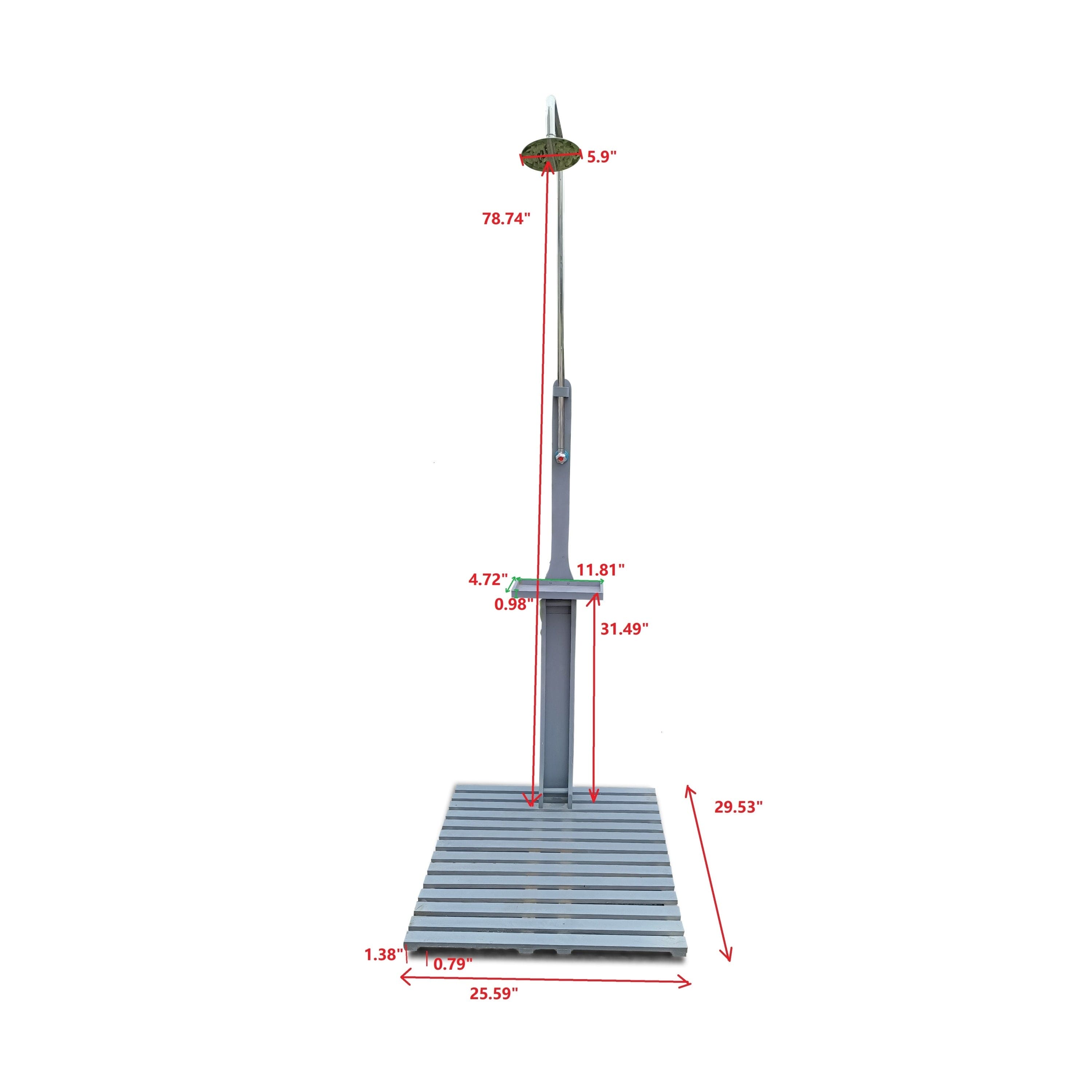 Outdoor Garden  Pool Shower with Chassis Board, for Swimming Pool, Patio, Terrace, Garden,Wood