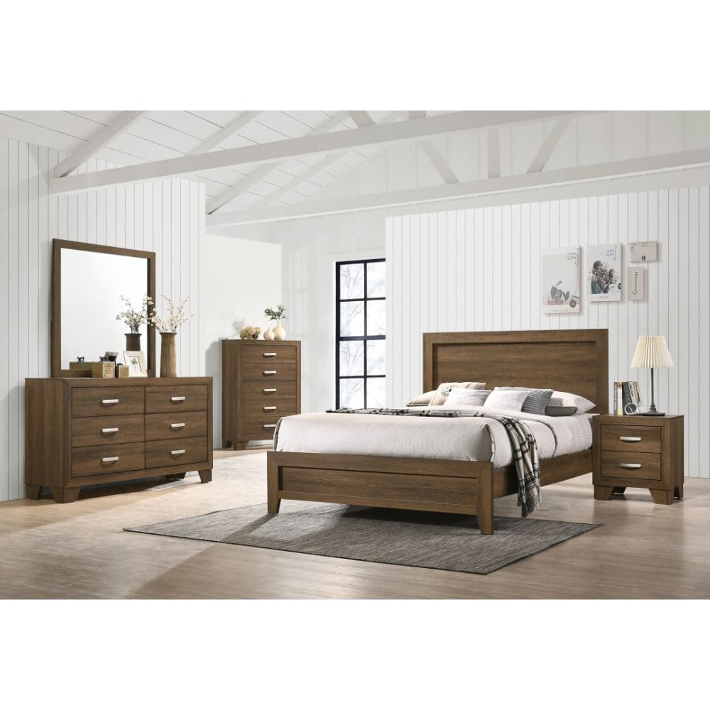 ACME Miquell Eastern King Bed, Oak 28047EK