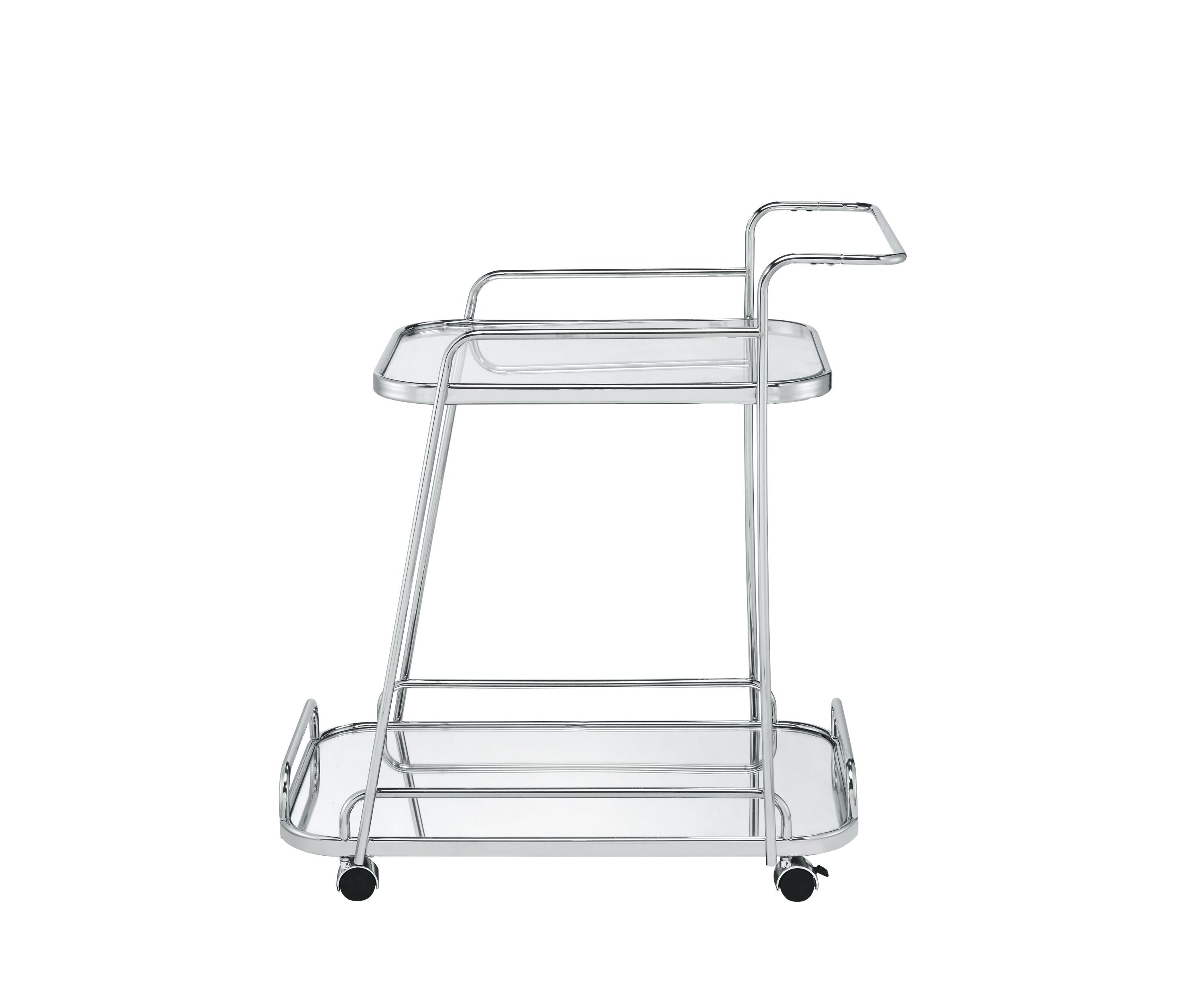 ACME Aegis Serving Cart, Clear Glass & Chrome Finish 98217