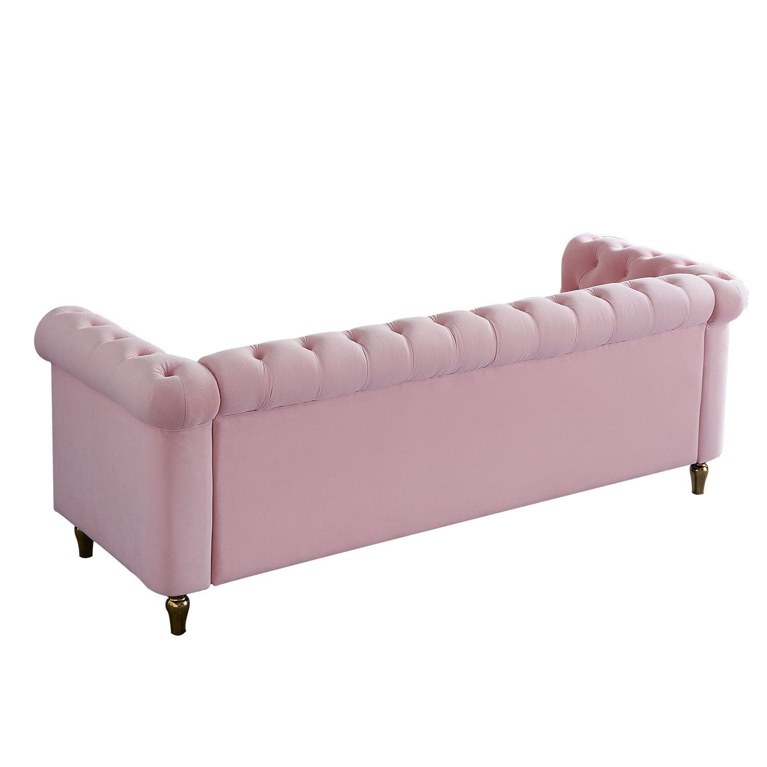 Chesterfield Velvet Sofa 84.65 inch for Living Room PINK Color