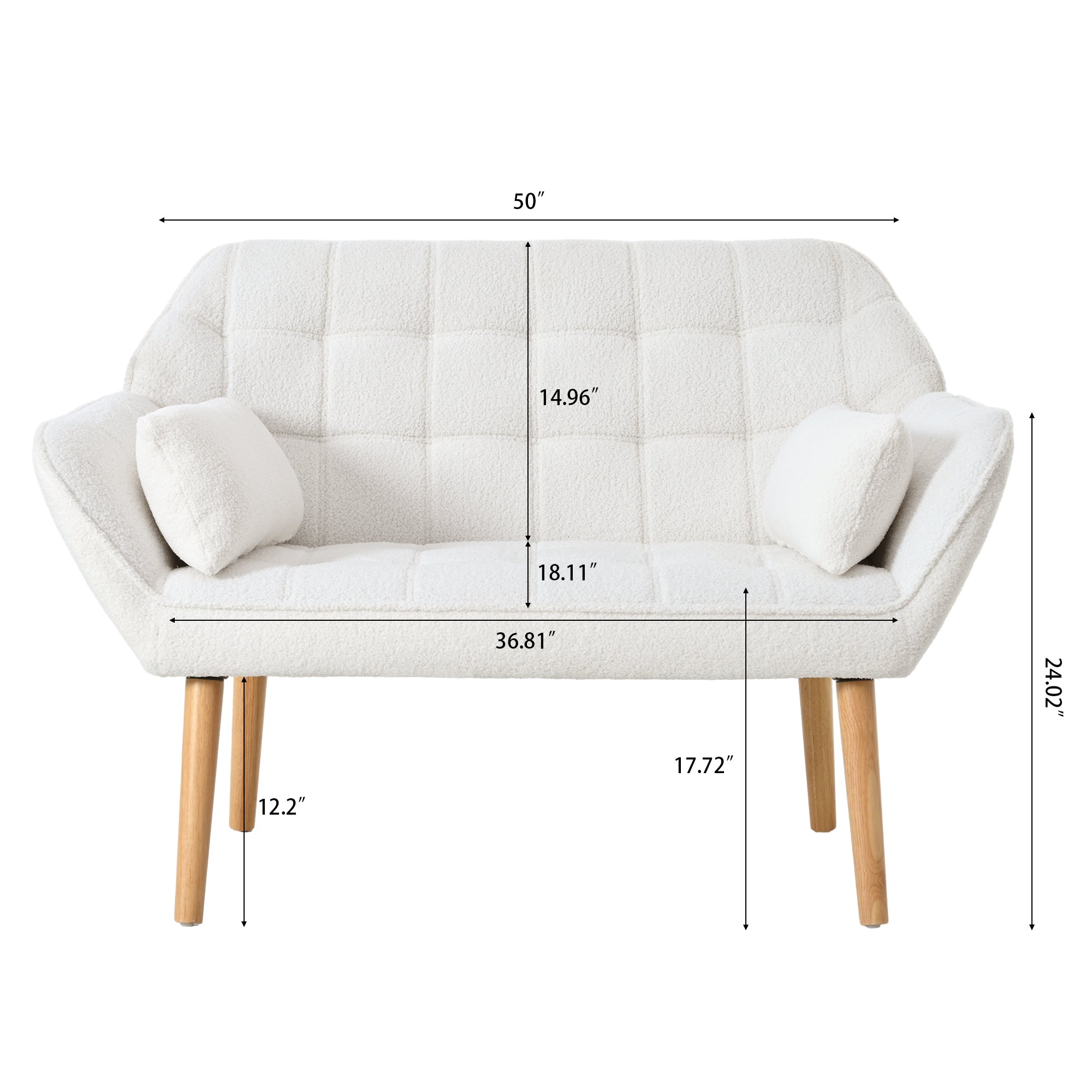 50 "width Loveseat sofa - Ergonomic with pillow