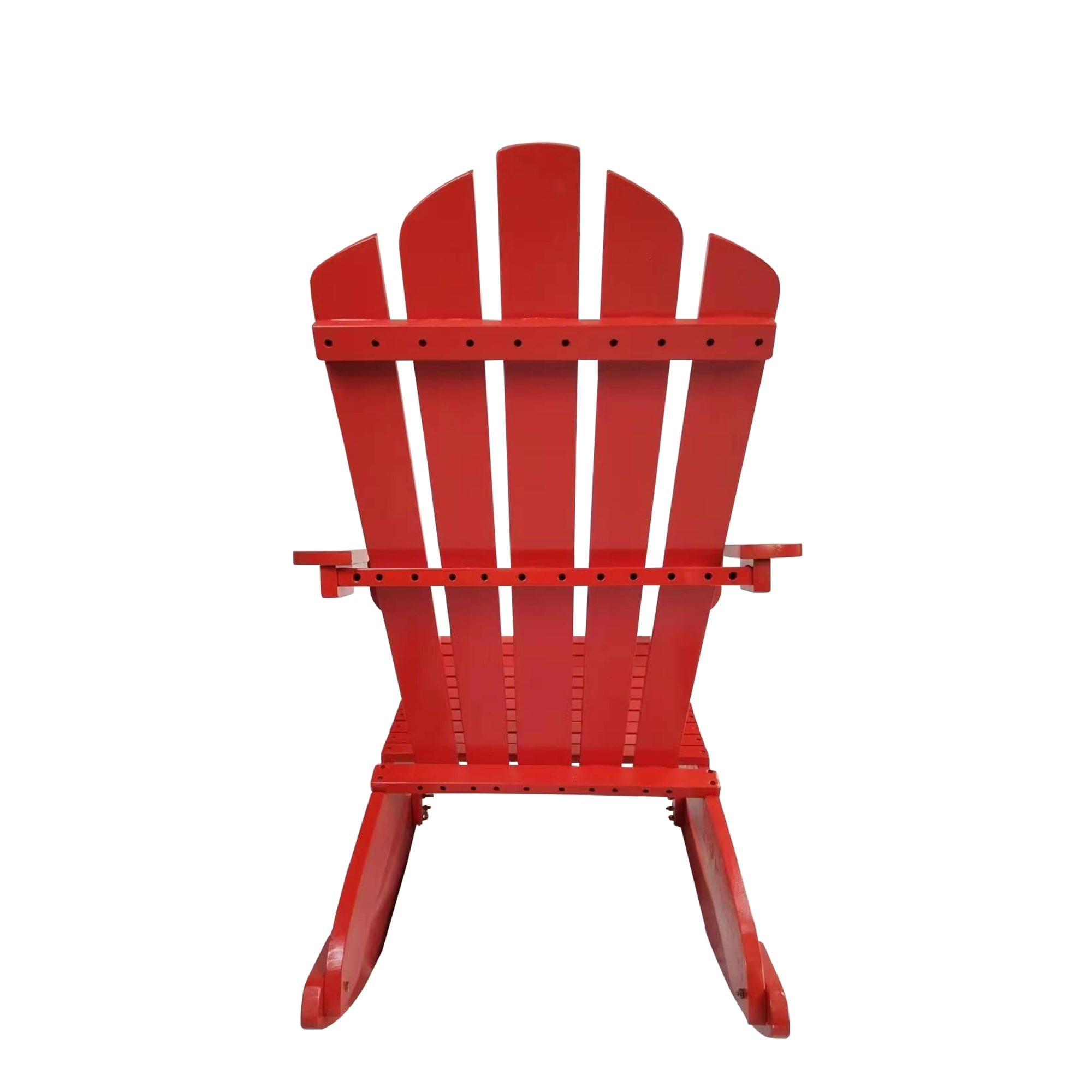 Reclining Wooden Outdoor Rocking Adirondack chair, Red