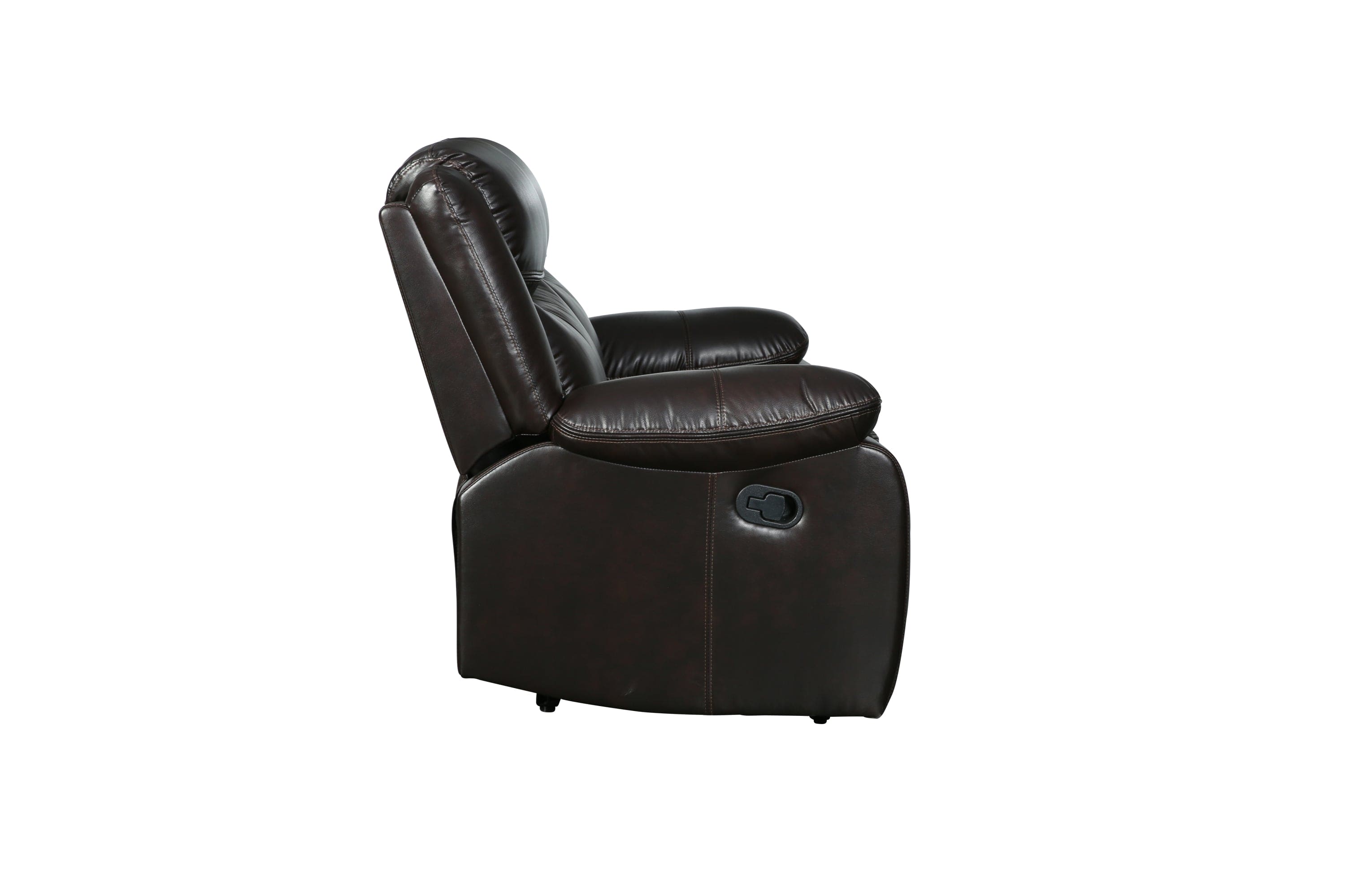 Global United Transitional Leather-Air Reclining Loveseat