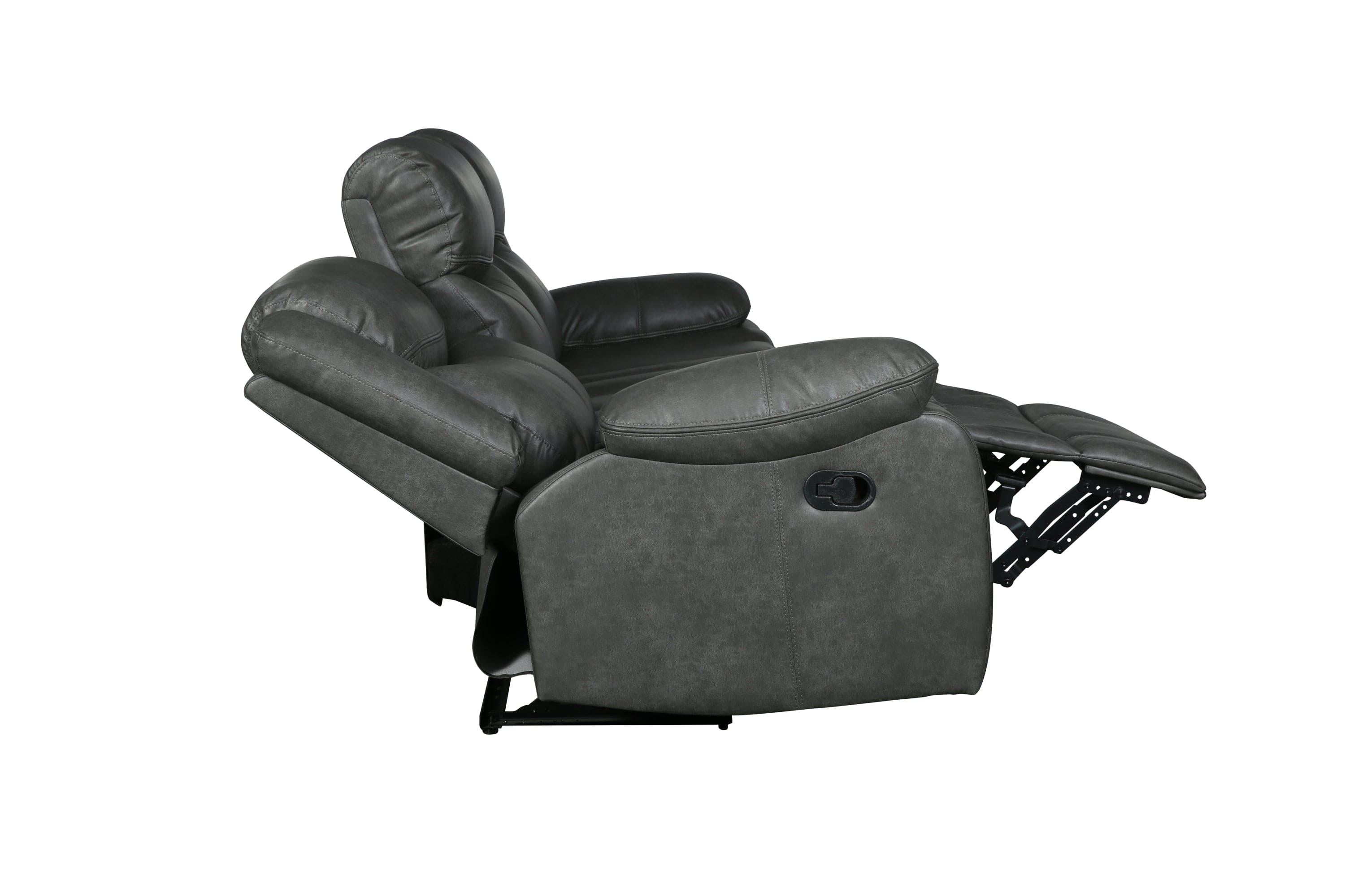 Global United Transitional Leather-Air Reclining Loveseat