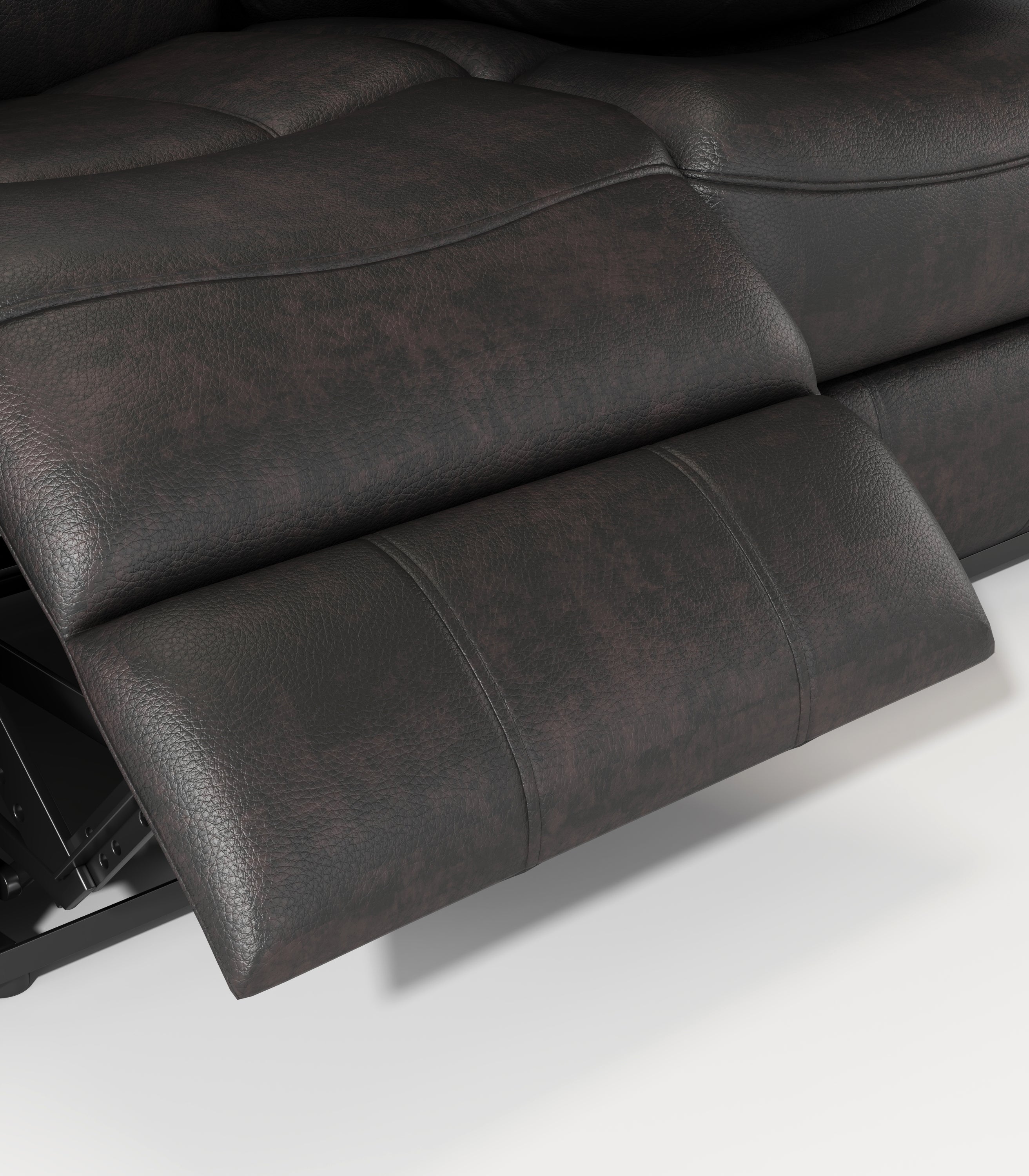 Breathable Fabric Power Reclining Sofa with Drop Down Table,USB Button and Wireless Charger - Espresso