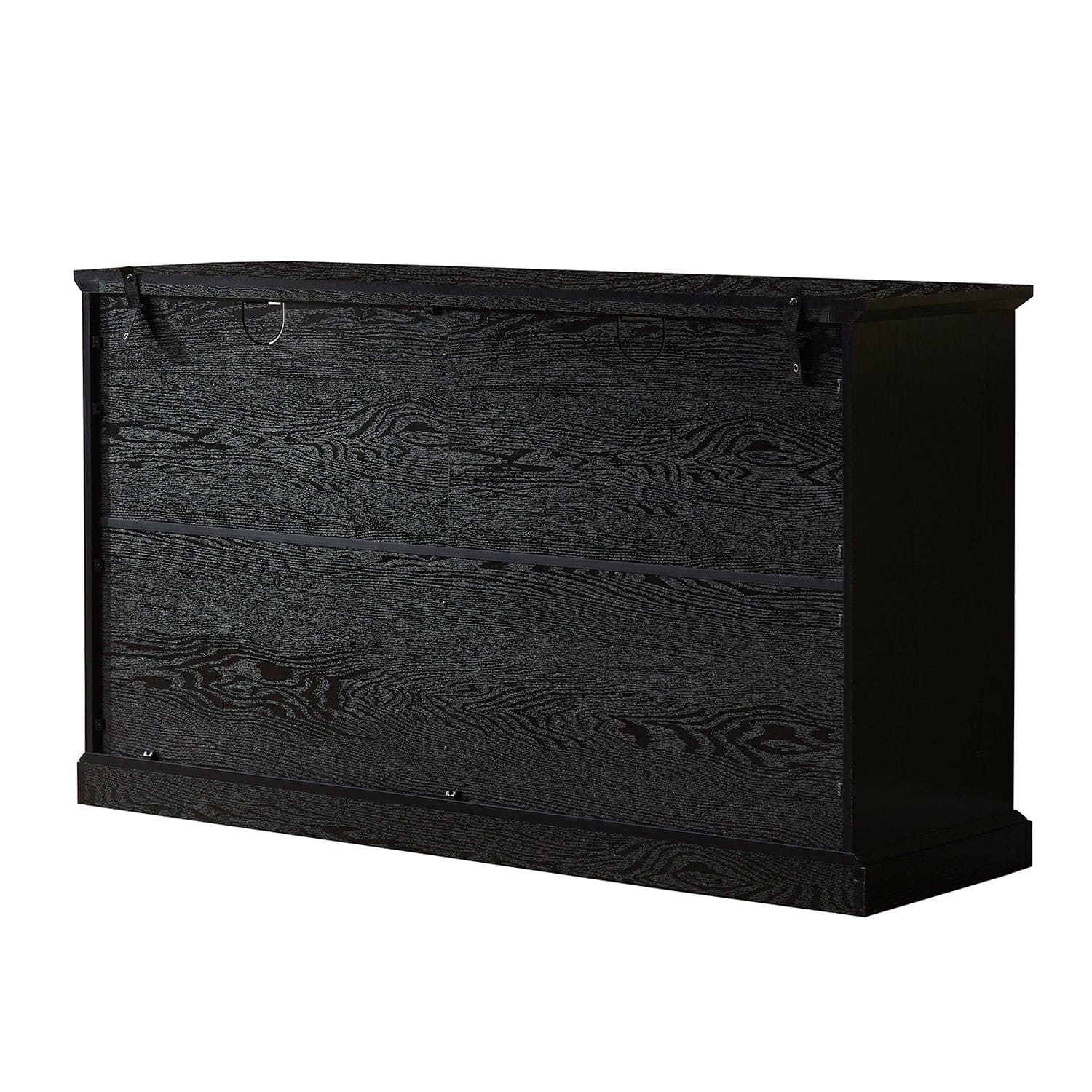 53" TV Console/Storage Buffet Cabinet/Sideboard, Black- Wood Grain Finish